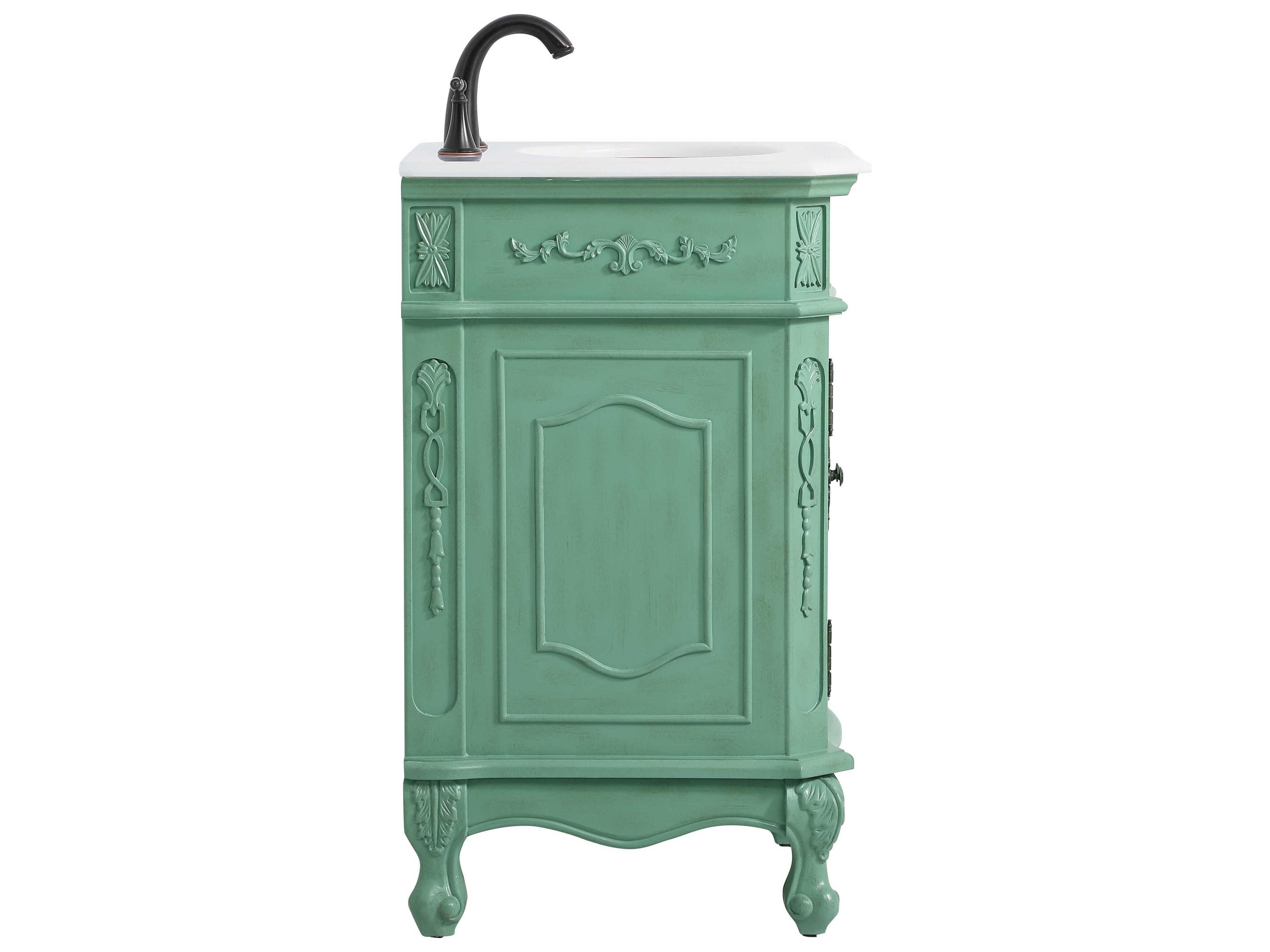 Elegant Lighting Danville Vintage Mint 24" Vanity with Ivory White Quartz Countertop