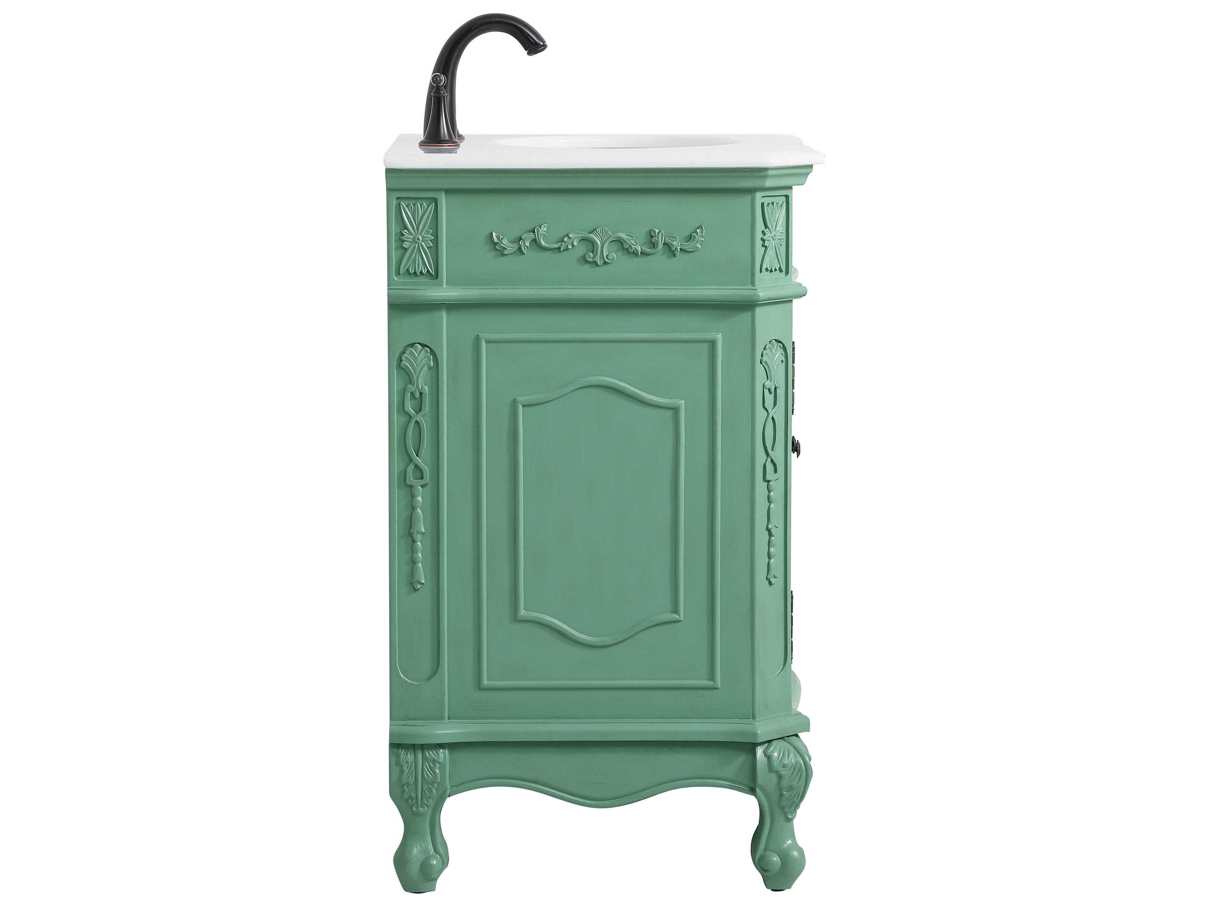 Elegant Lighting Danville Vintage Mint 27" Vanity with Ivory White Quartz Countertop