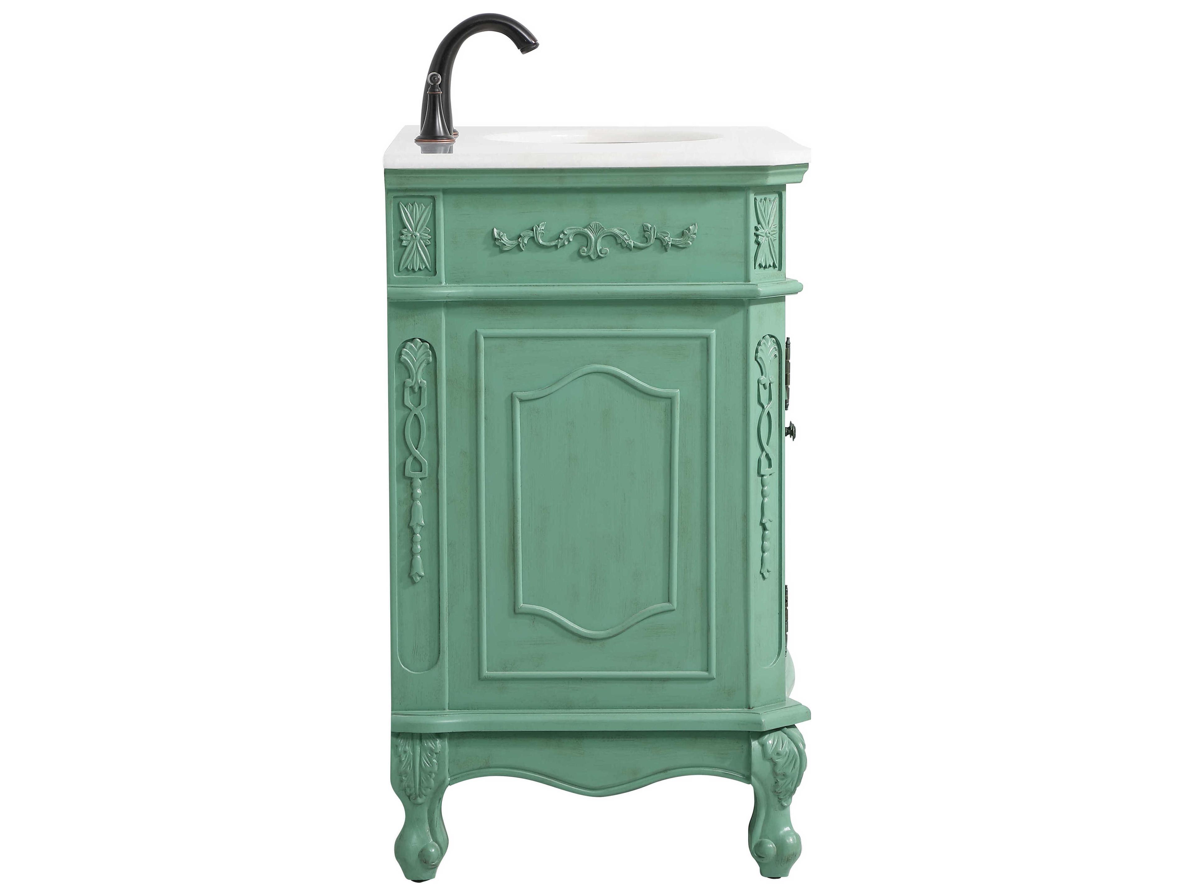 Elegant Lighting Danville Vintage Mint 36" Vanity with Ivory White Quartz Countertop