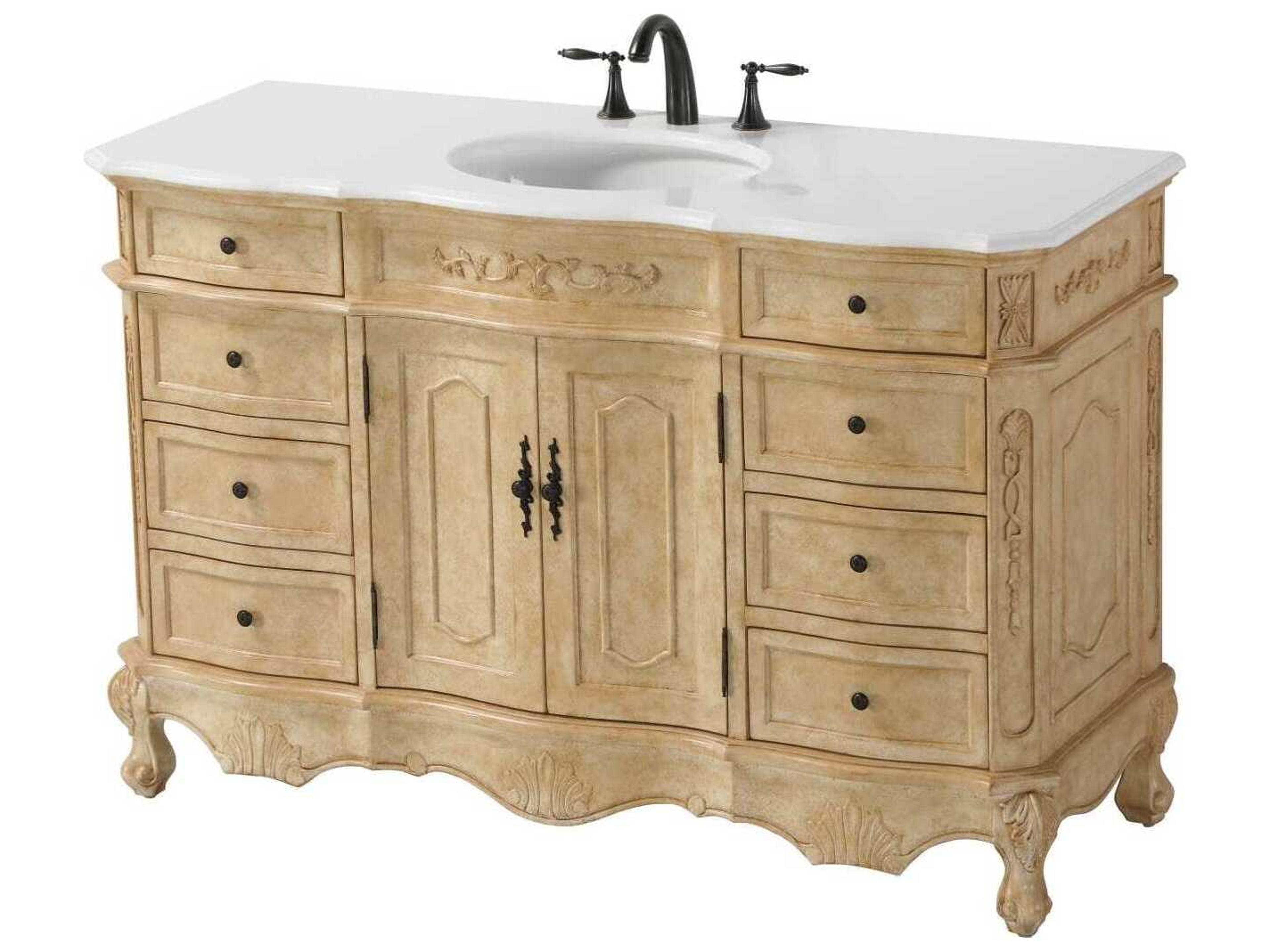Elegant Lighting Danville 54" Antique Beige Vanity