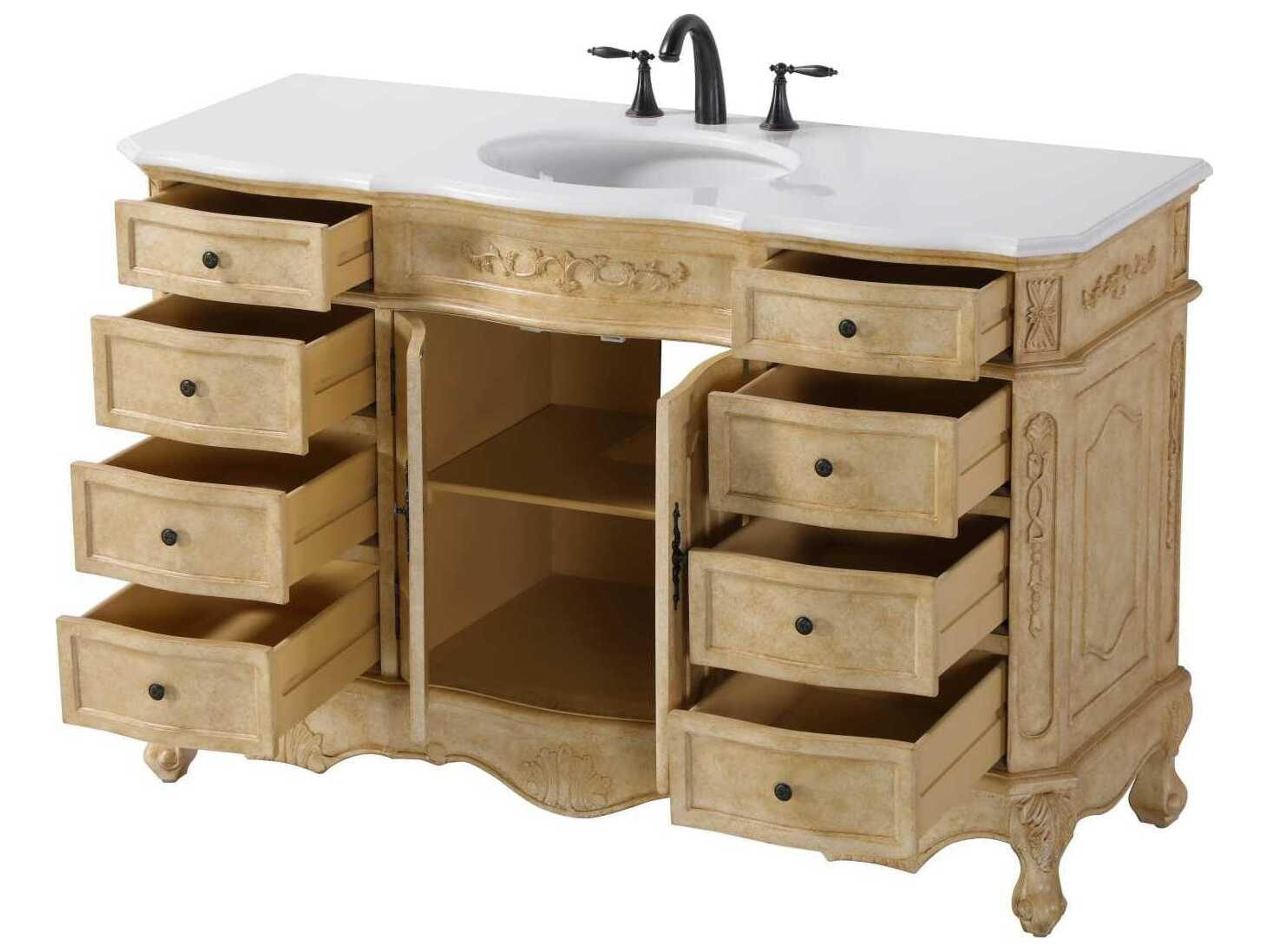 Elegant Lighting Danville 54" Antique Beige Vanity