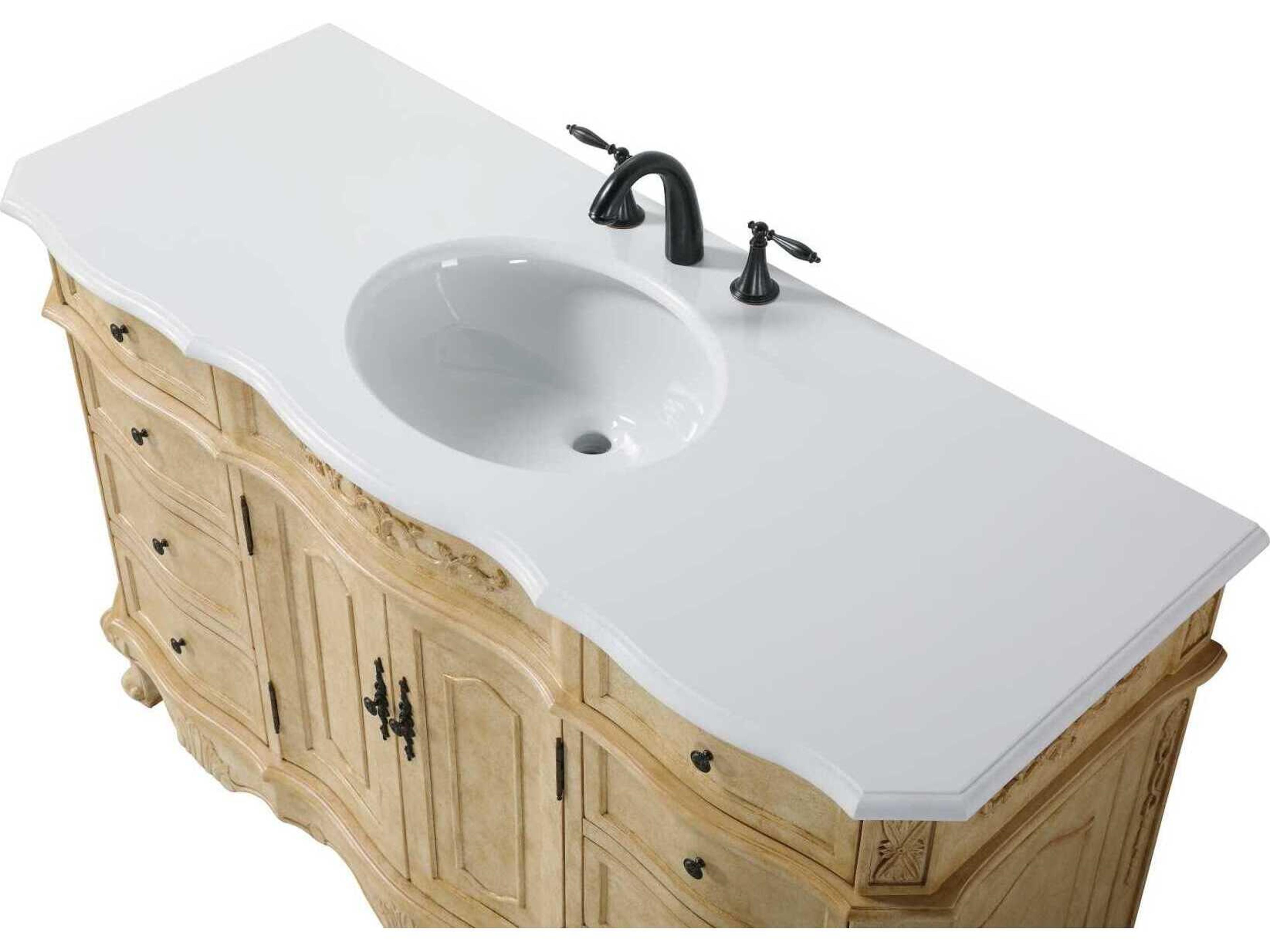 Elegant Lighting Danville 54" Antique Beige Vanity