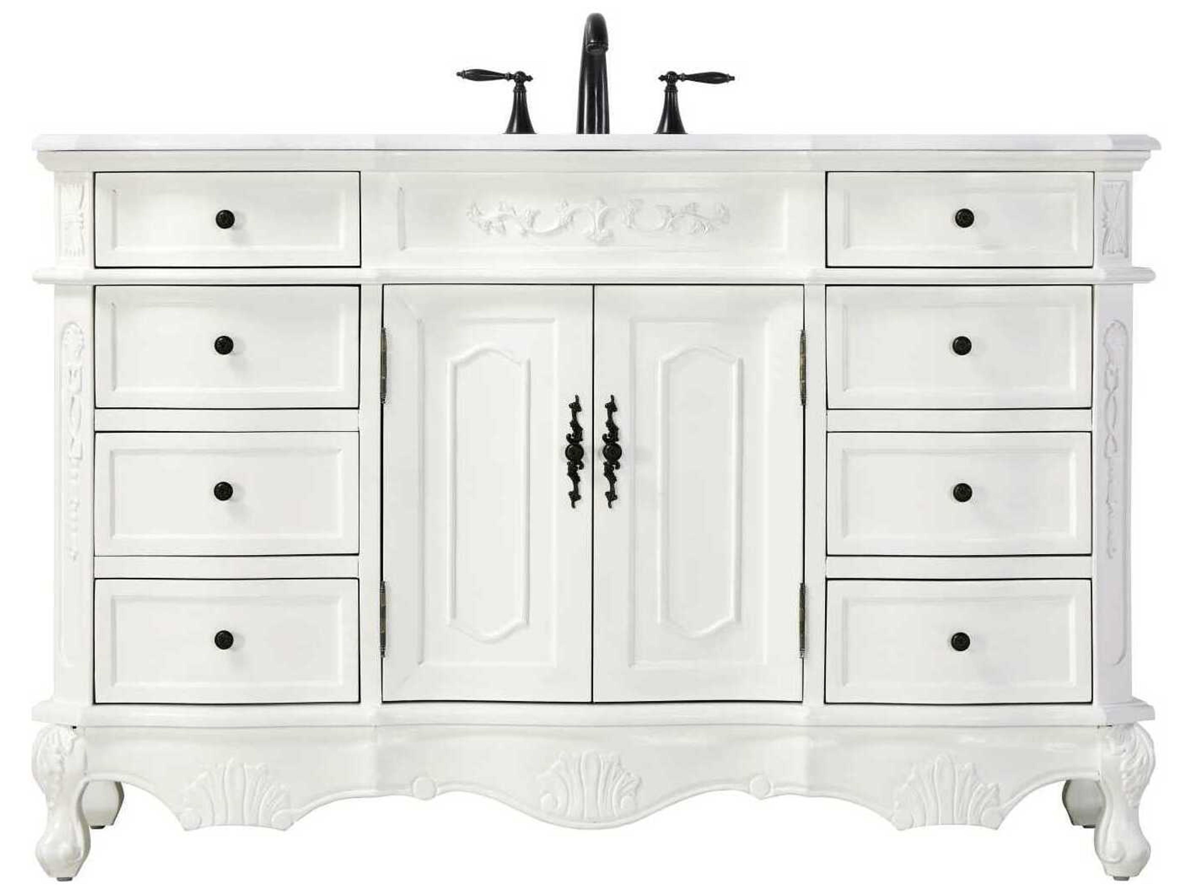 Danville 54" Antique White Vanity