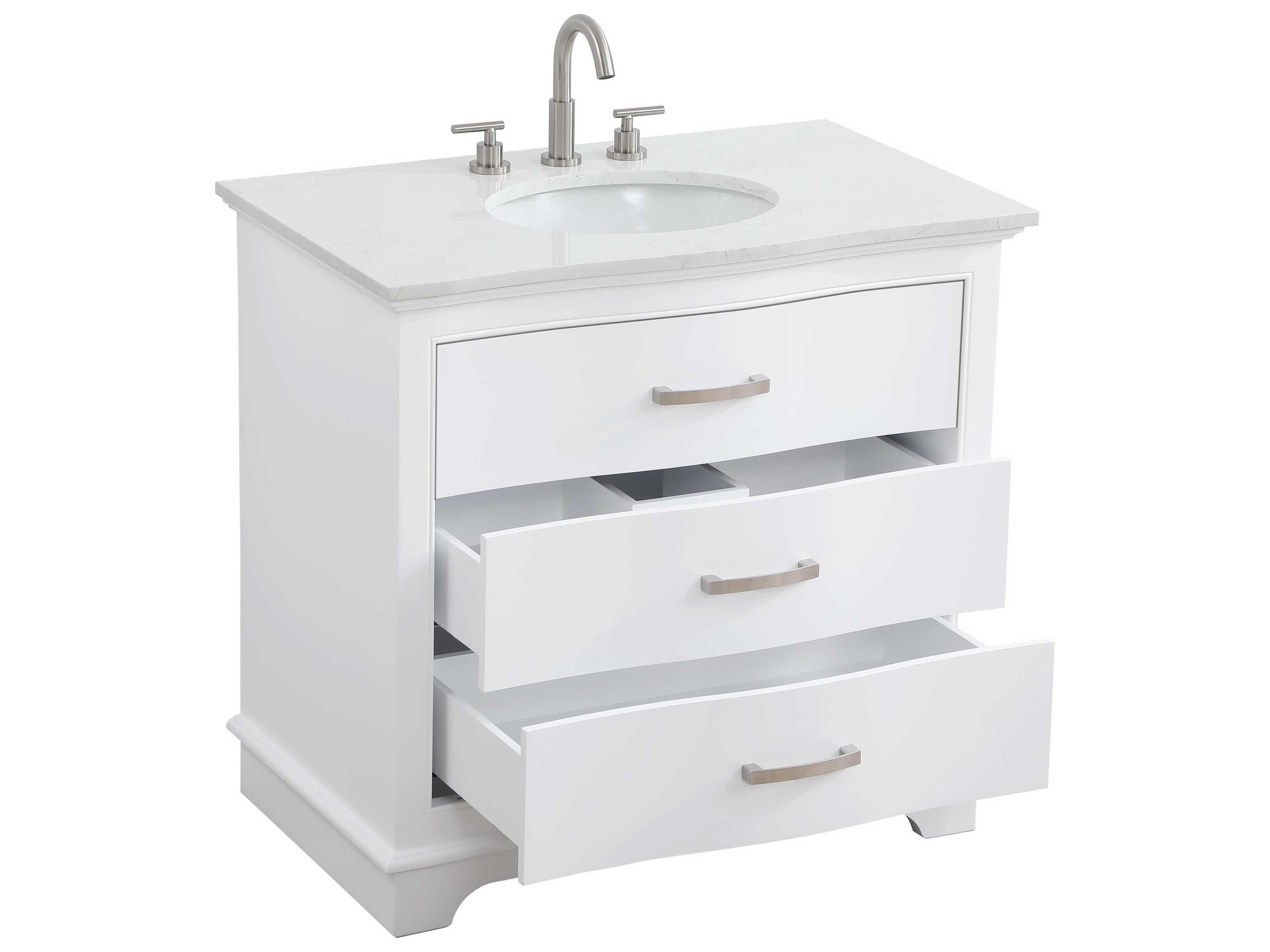 Elegant Lighting Knox White 36" Vanity