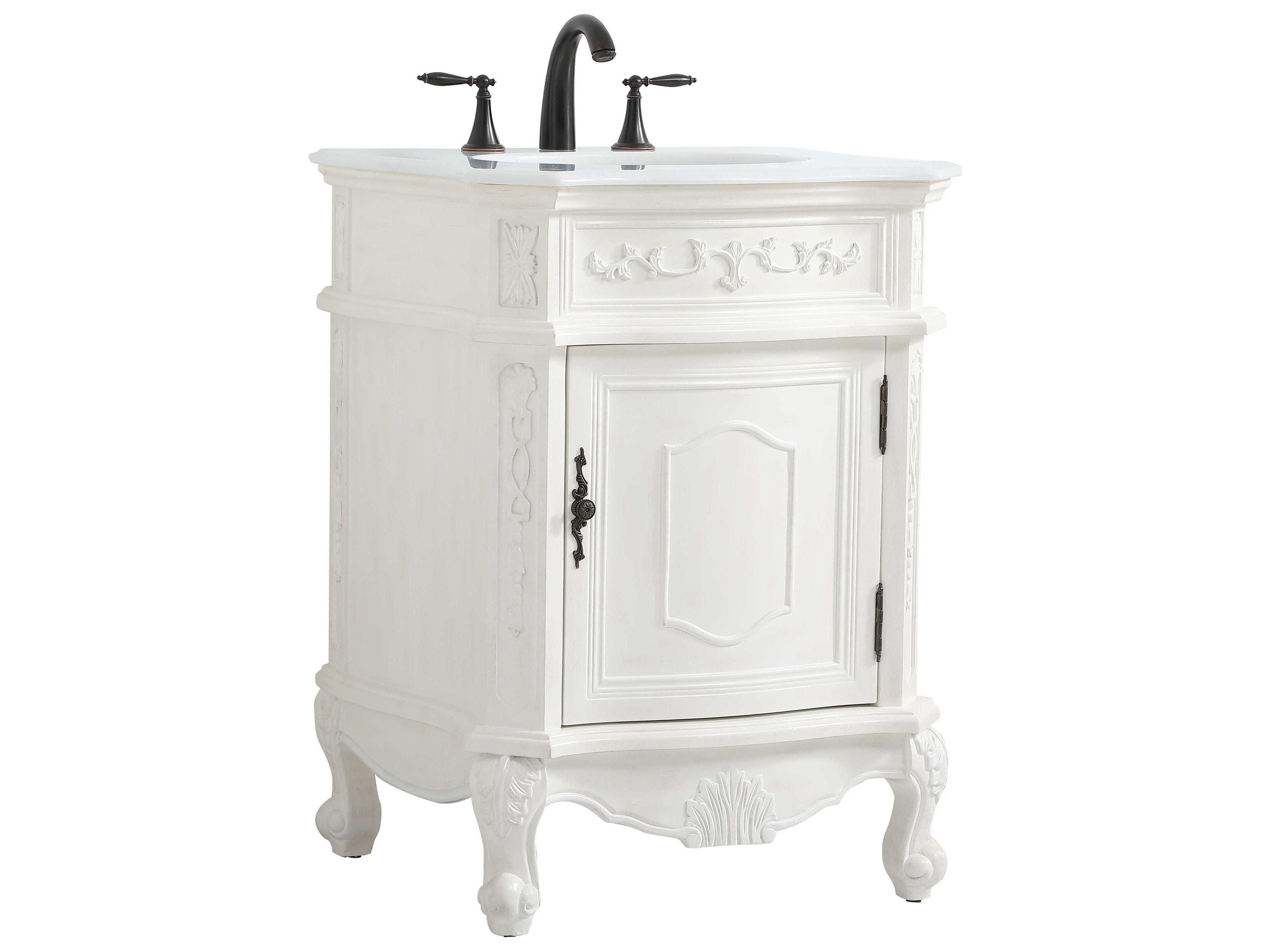 Elegant Lighting Berkshire Antique White 24" Vanity