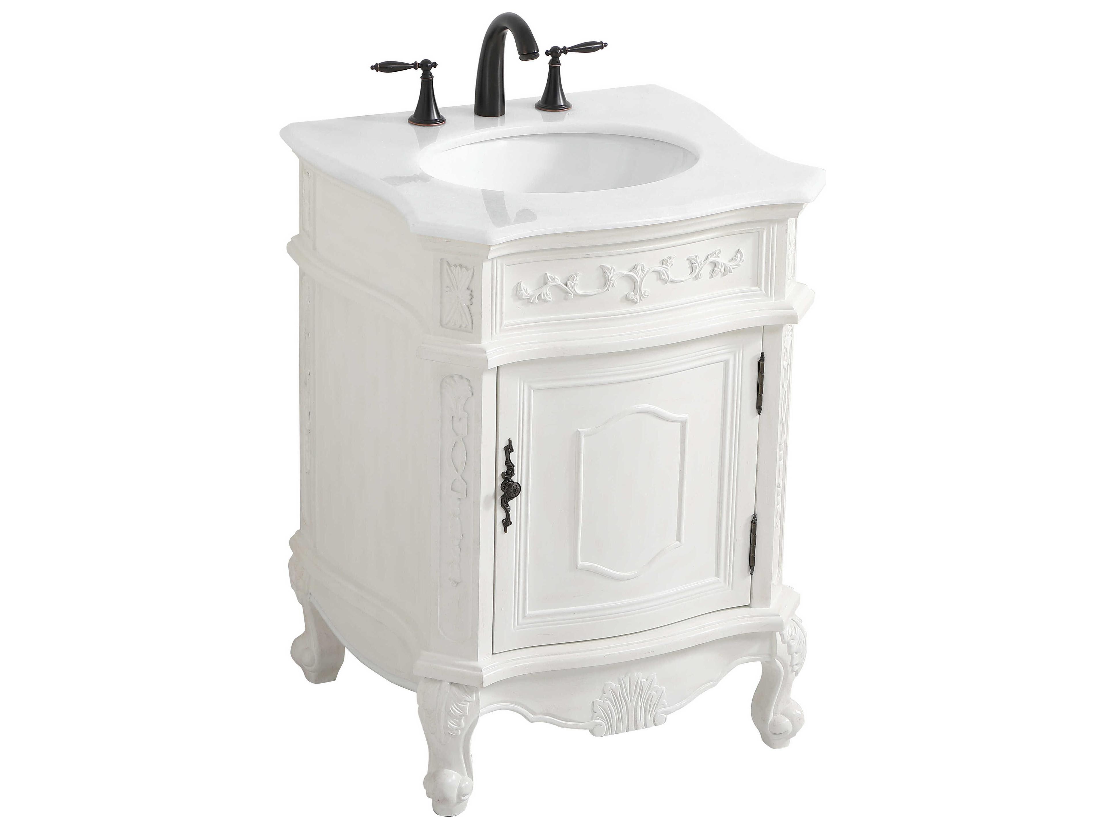 Elegant Lighting Berkshire Antique White 24" Vanity