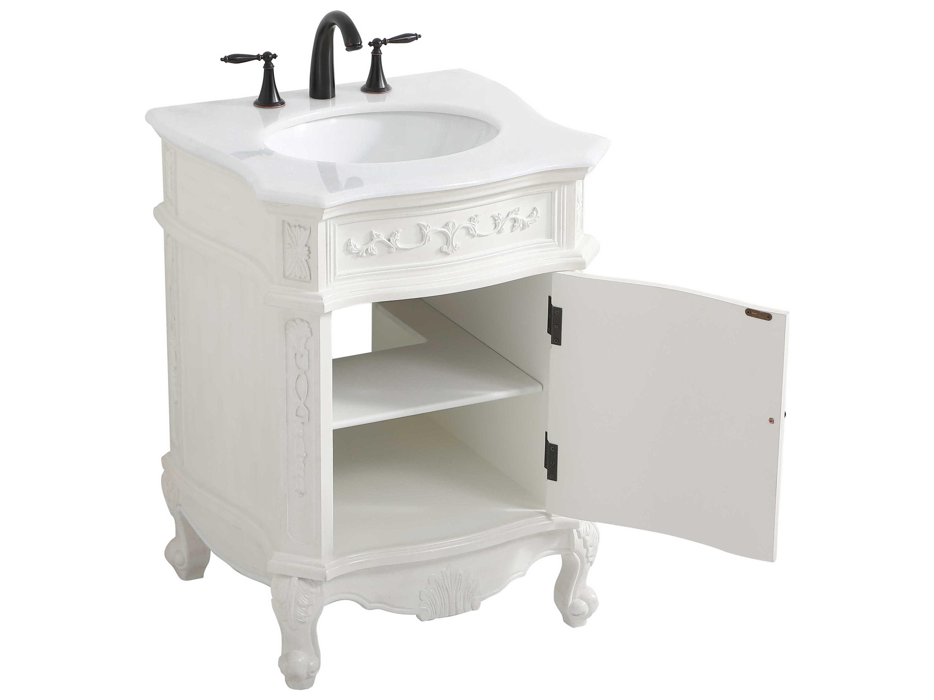 Elegant Lighting Berkshire Antique White 24" Vanity