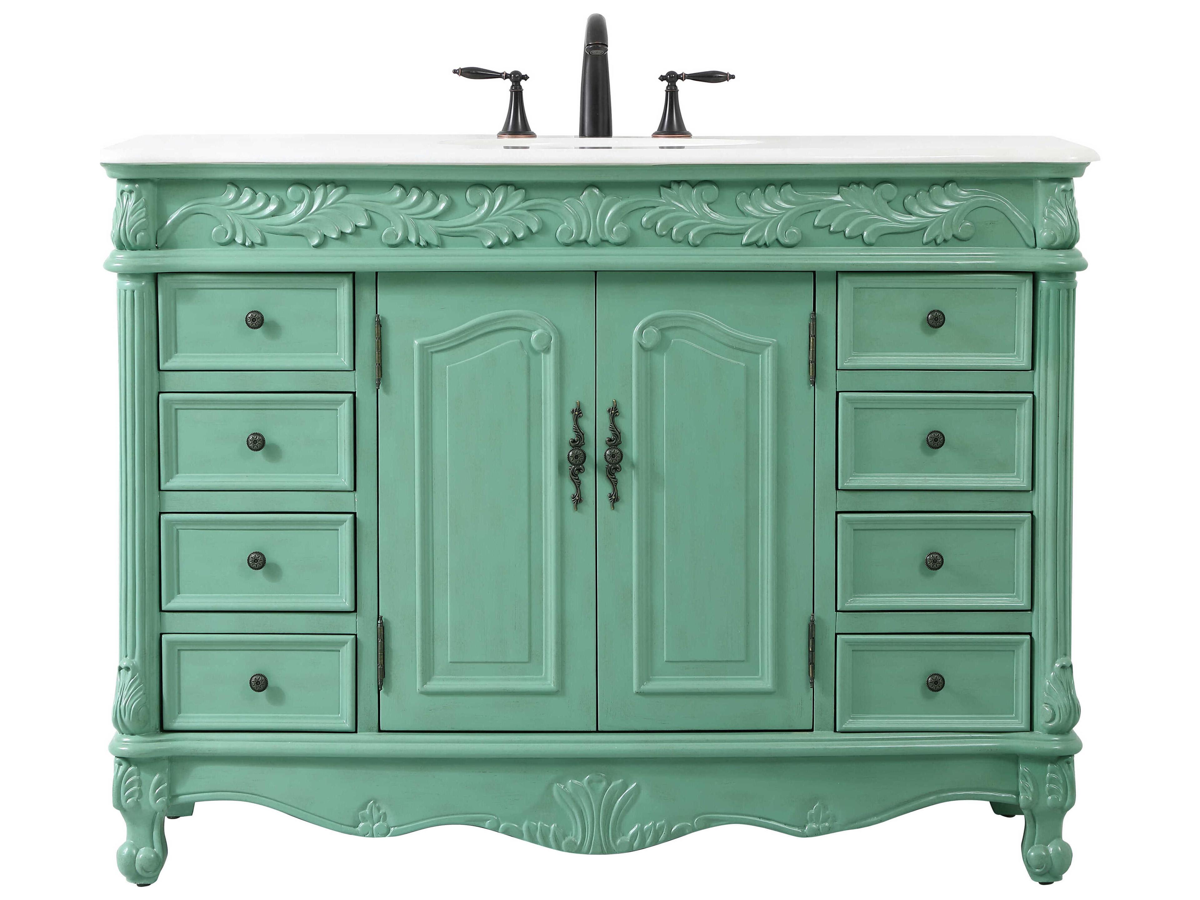 Elegant Lighting Bordeaux Vintage Mint 48" Vanity