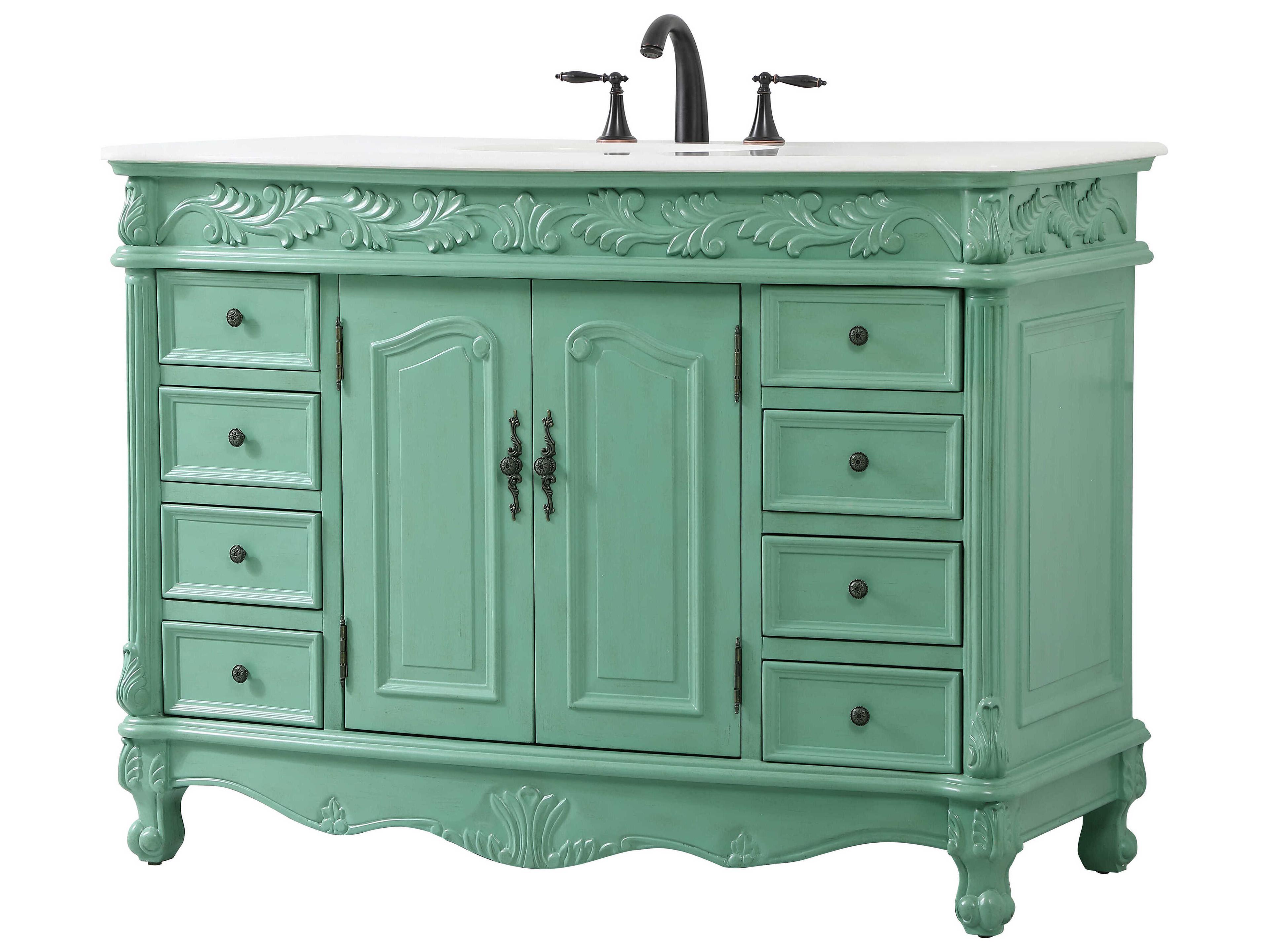 Elegant Lighting Bordeaux Vintage Mint 48" Vanity