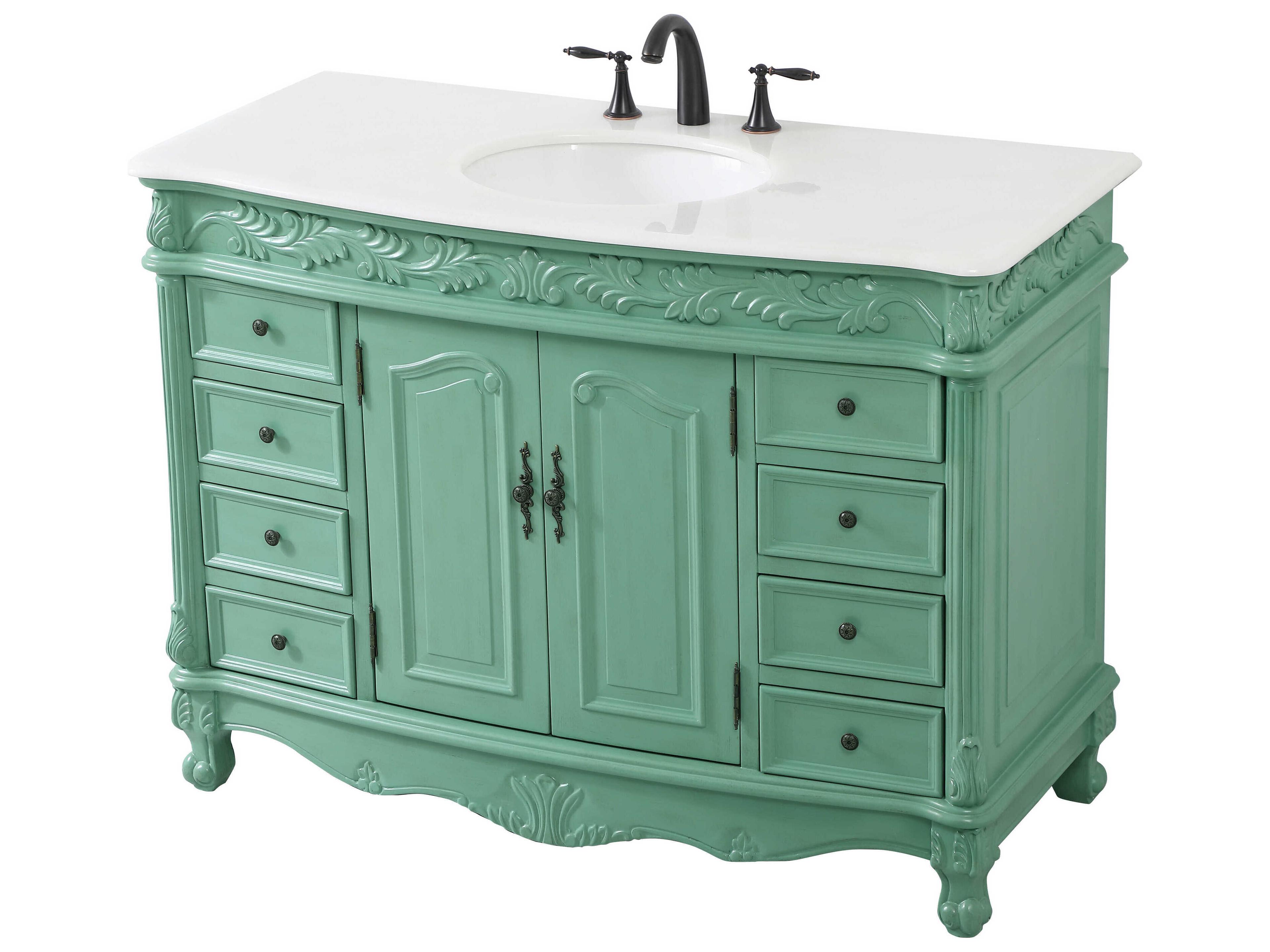 Elegant Lighting Bordeaux Vintage Mint 48" Vanity