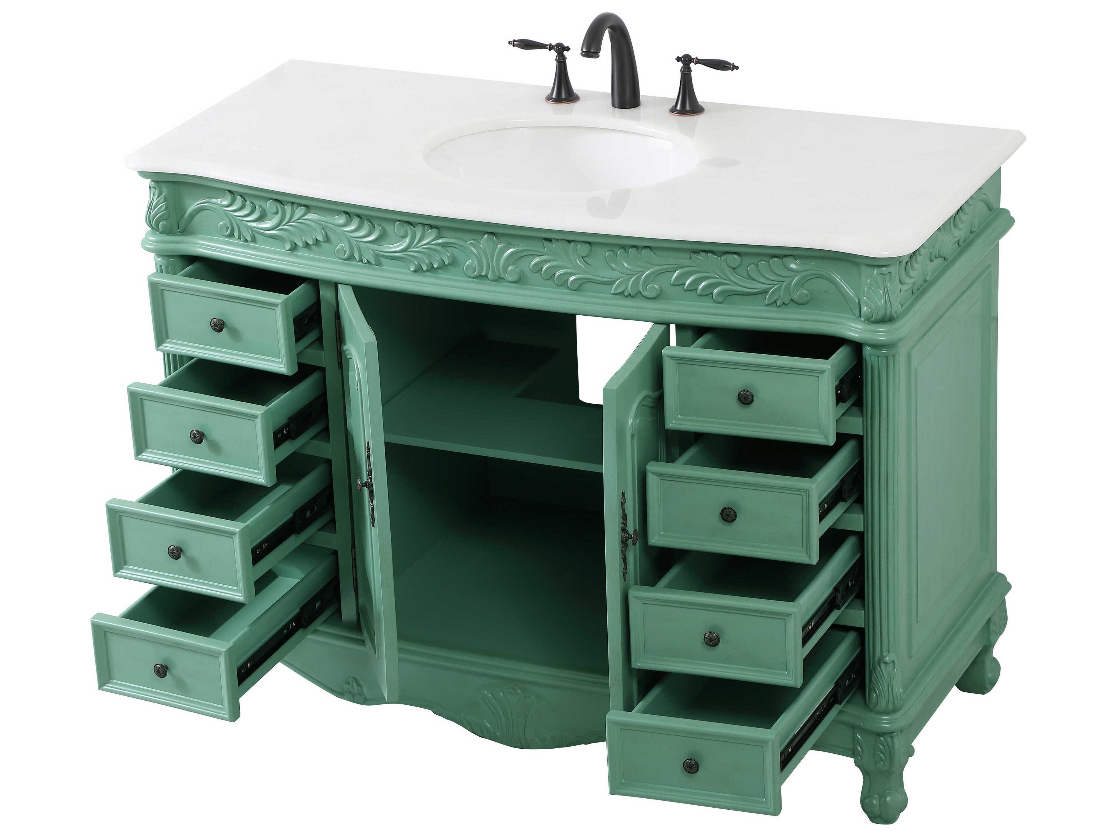 Elegant Lighting Bordeaux Vintage Mint 48" Vanity