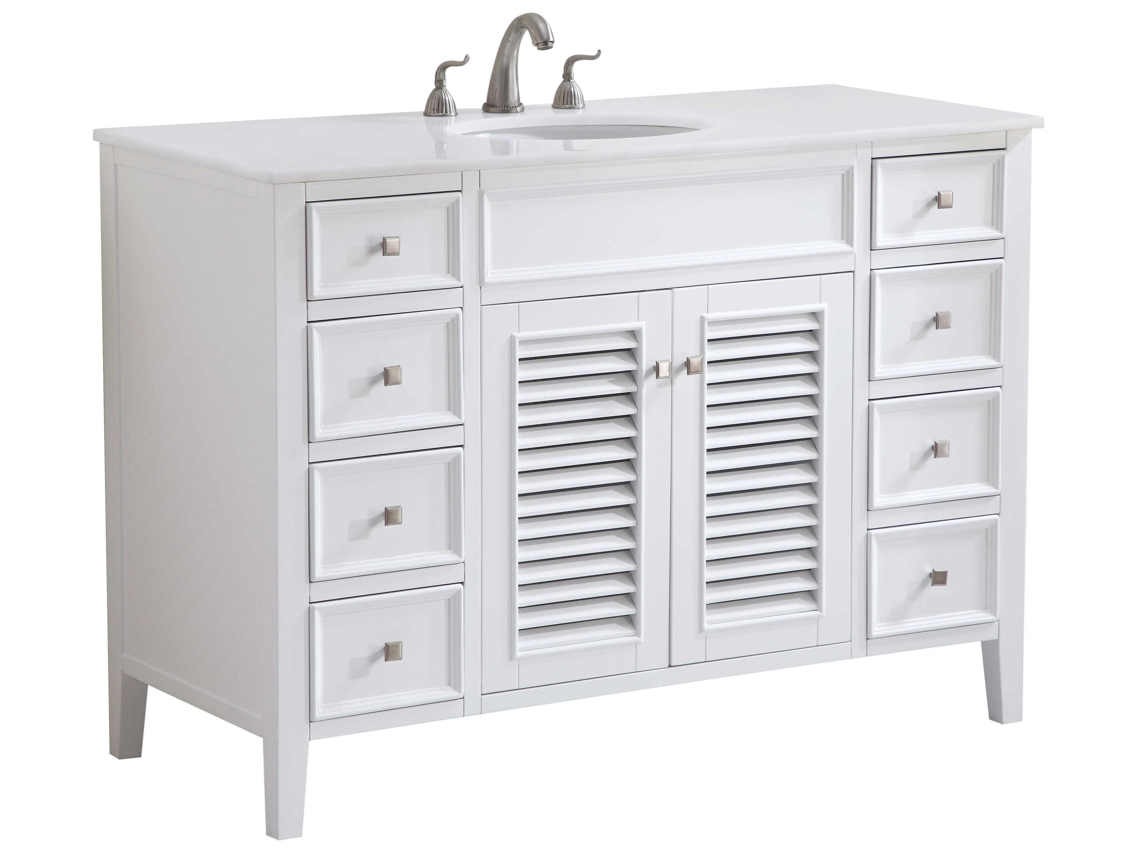 Elegant Lighting Cape Cod Antique White 48" Vanity