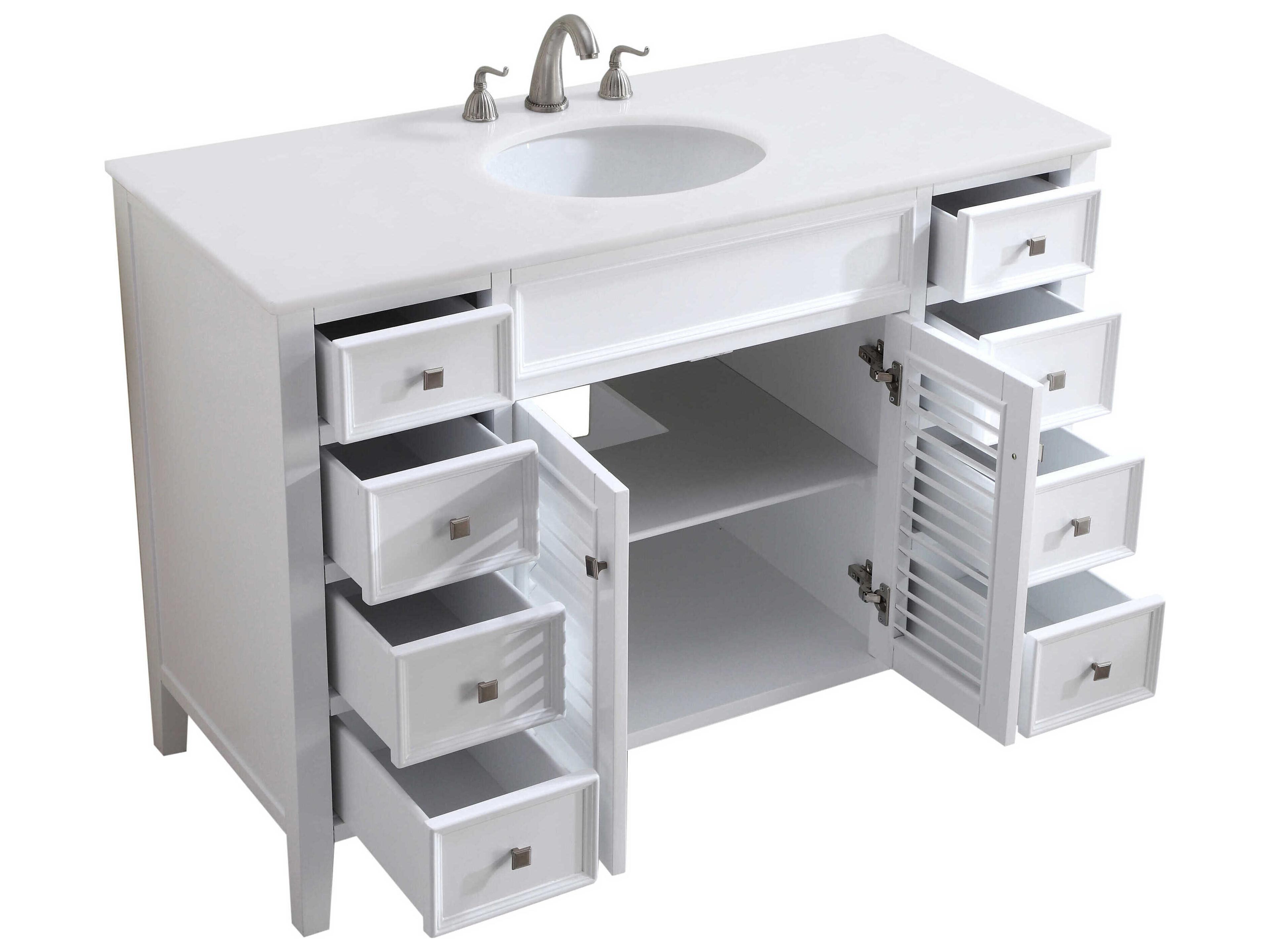 Elegant Lighting Cape Cod Antique White 48" Vanity