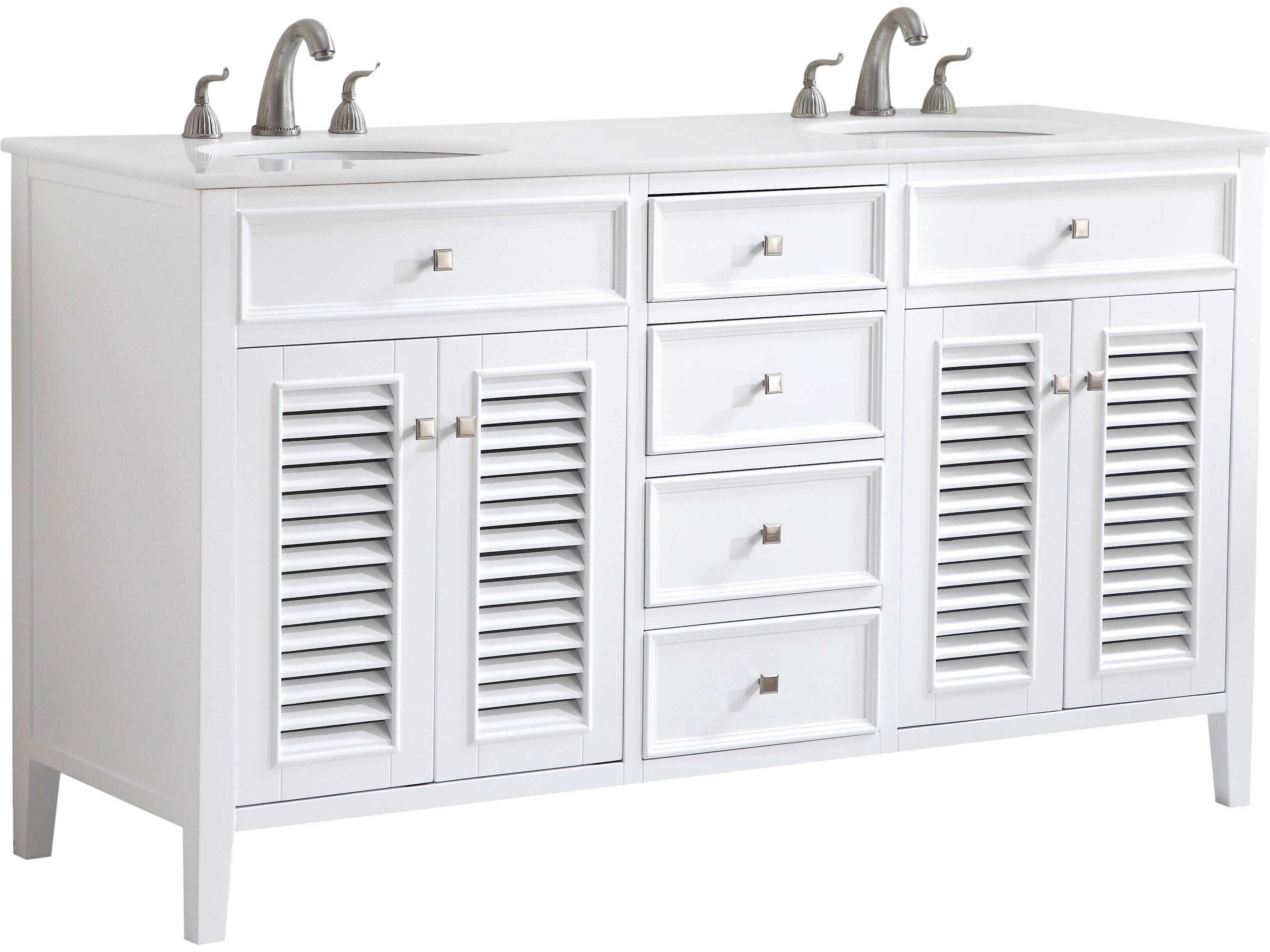 Elegant Lighting Cape Cod Antique White 60" Vanity