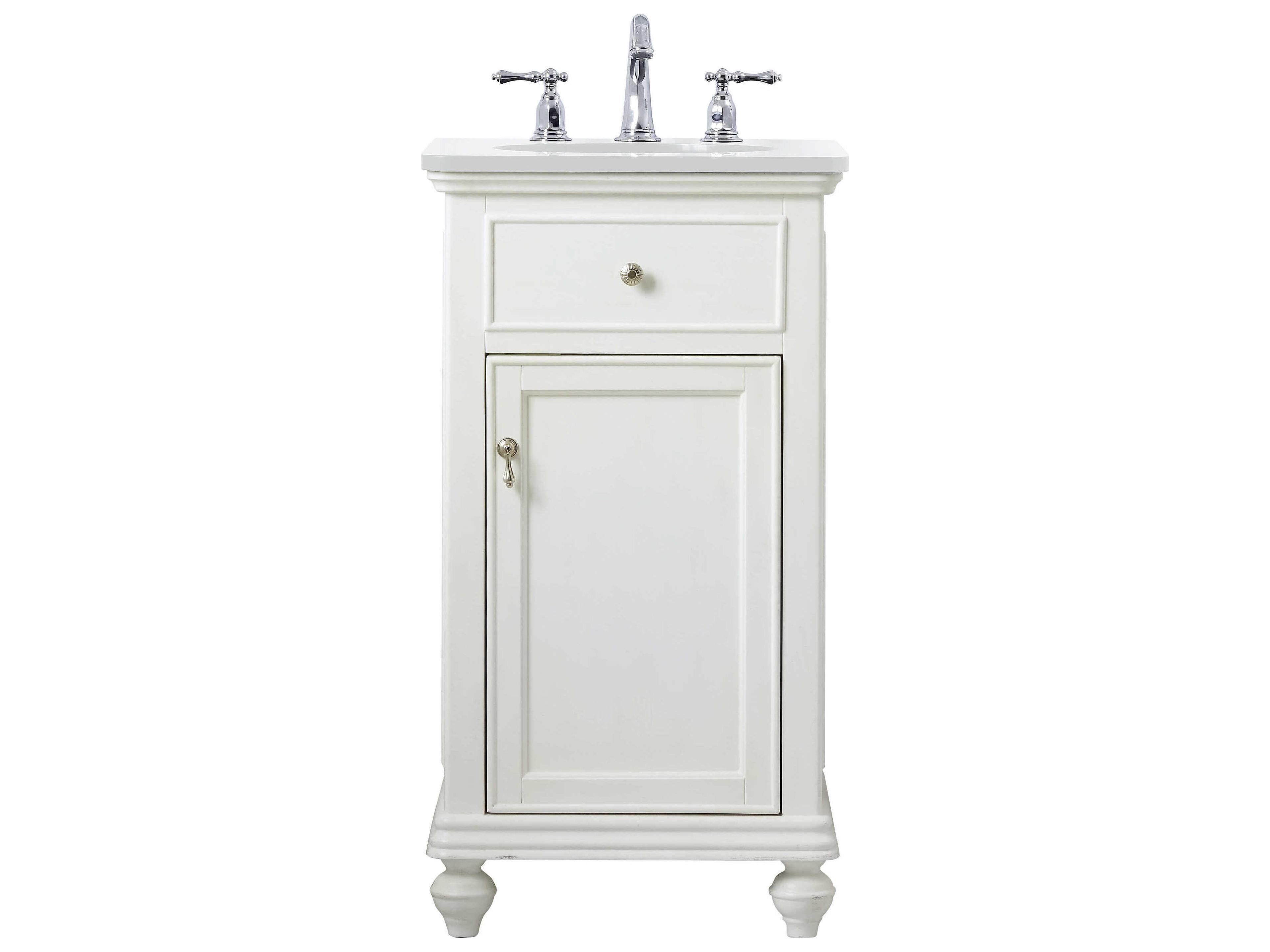 Otto Antique White 19" Vanity with Ivory White Quartz Countertop