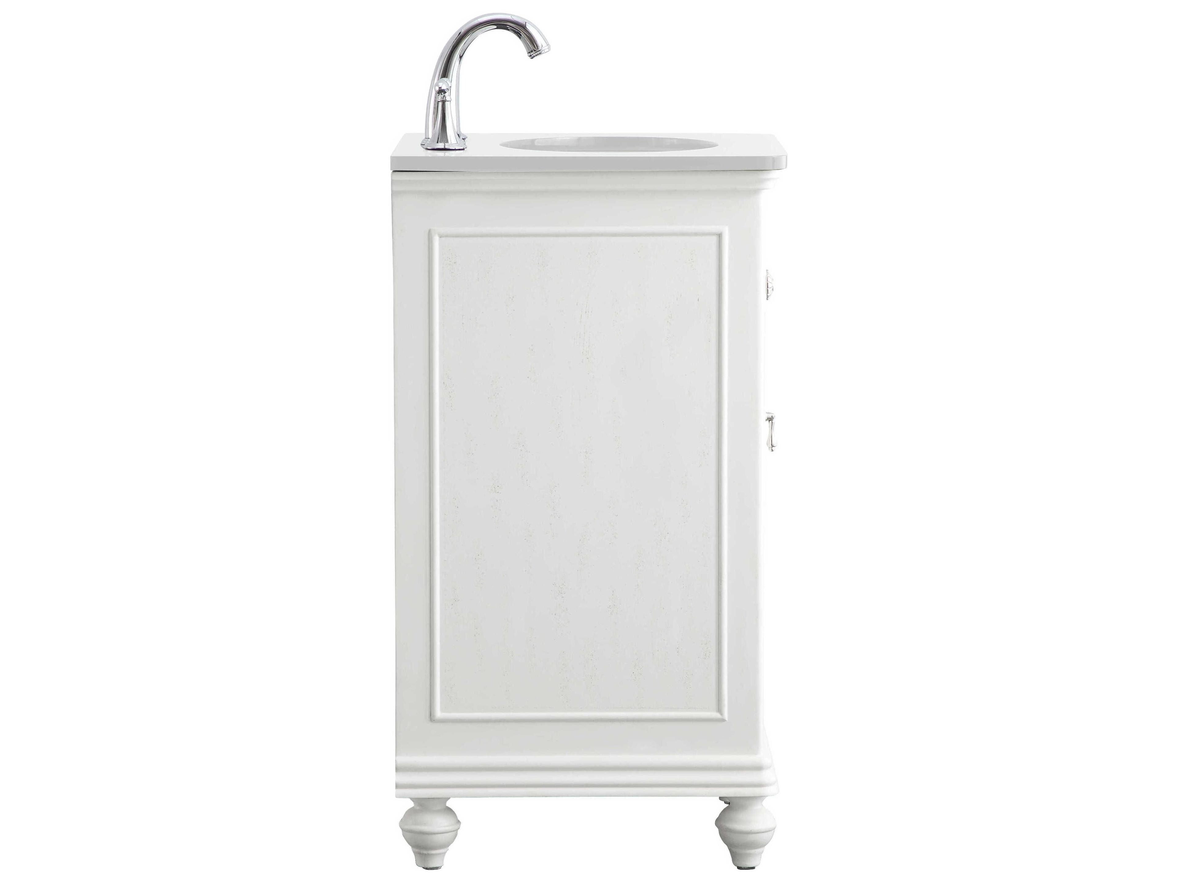 Elegant Lighting Otto Antique White 19" Vanity with Ivory White Quartz Countertop