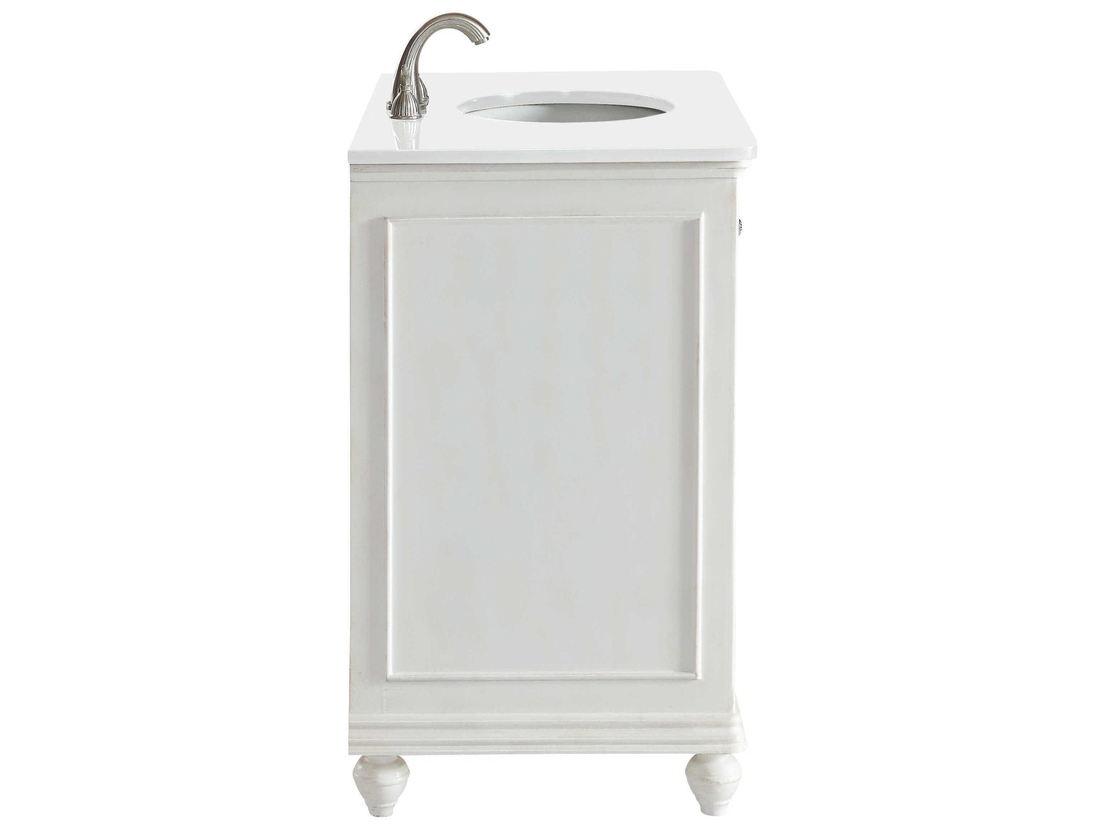 Elegant Lighting Otto Antique White 36" Vanity with Ivory White Quartz Countertop