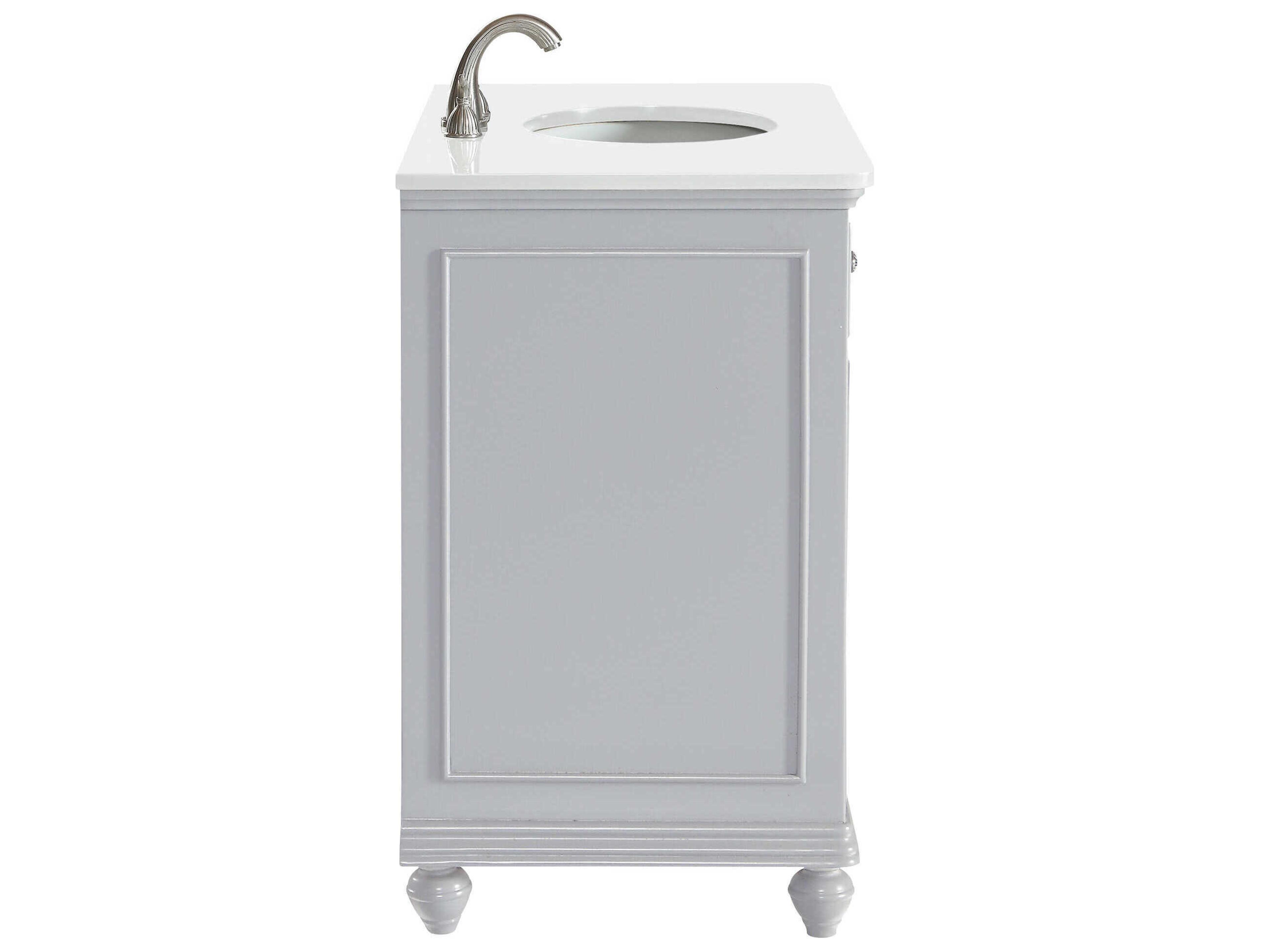 Elegant Lighting Otto Grey 36" Vanity with Ivory White Quartz Countertop