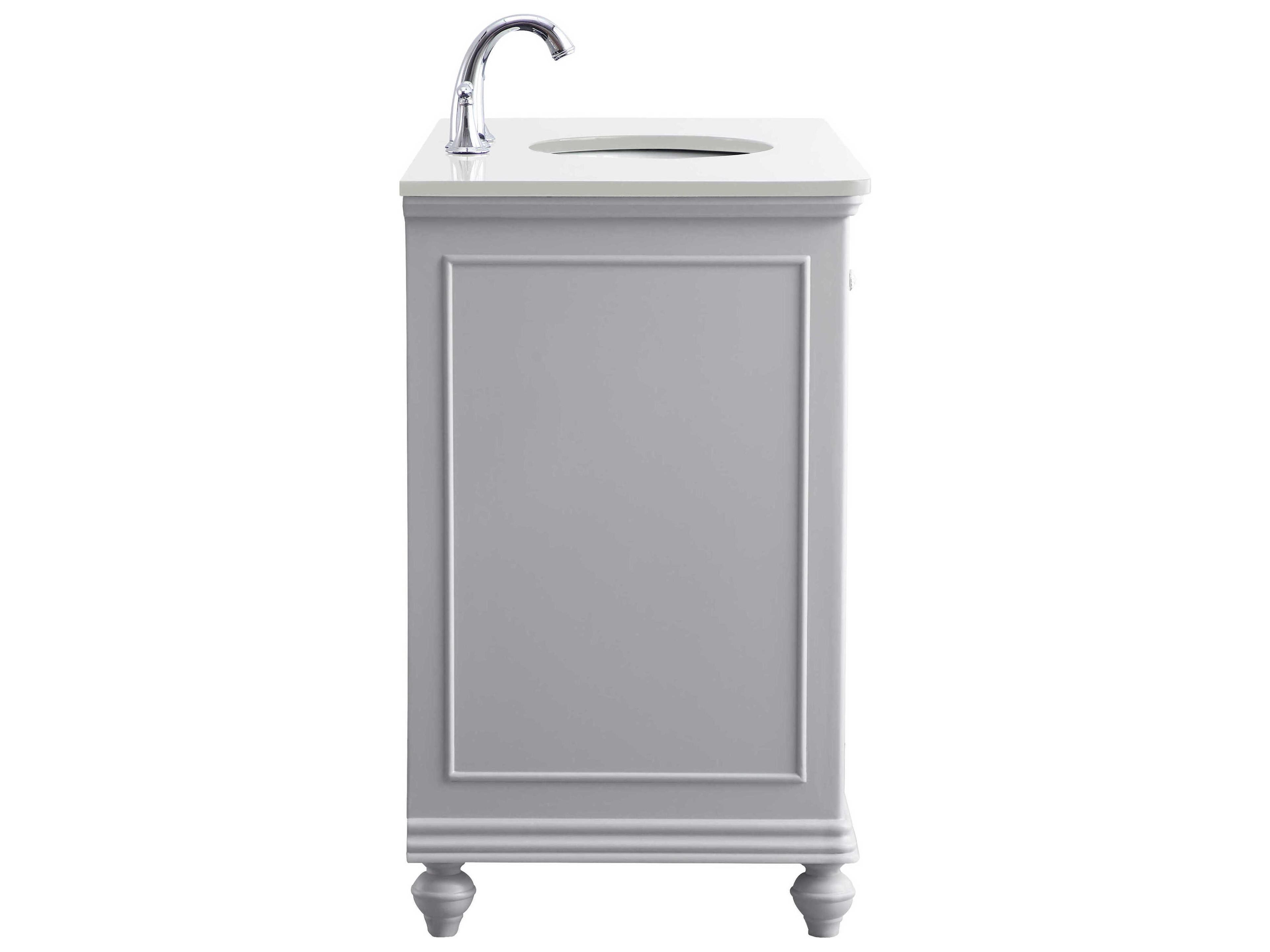 Elegant Lighting Otto Grey 42" Vanity with Ivory White Quartz Countertop