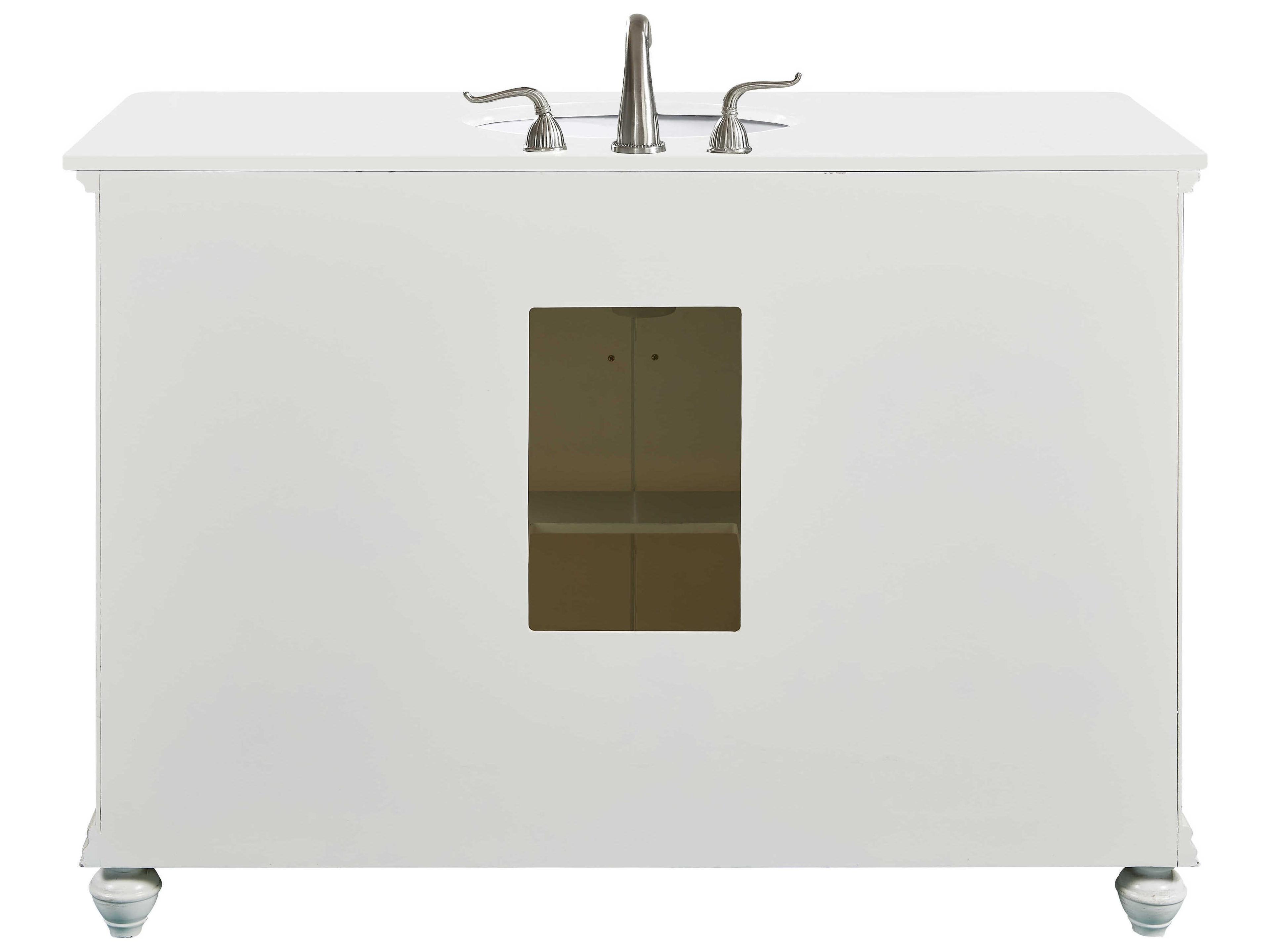 Elegant Lighting Otto Antique White 48" Vanity with Ivory White Quartz Countertop