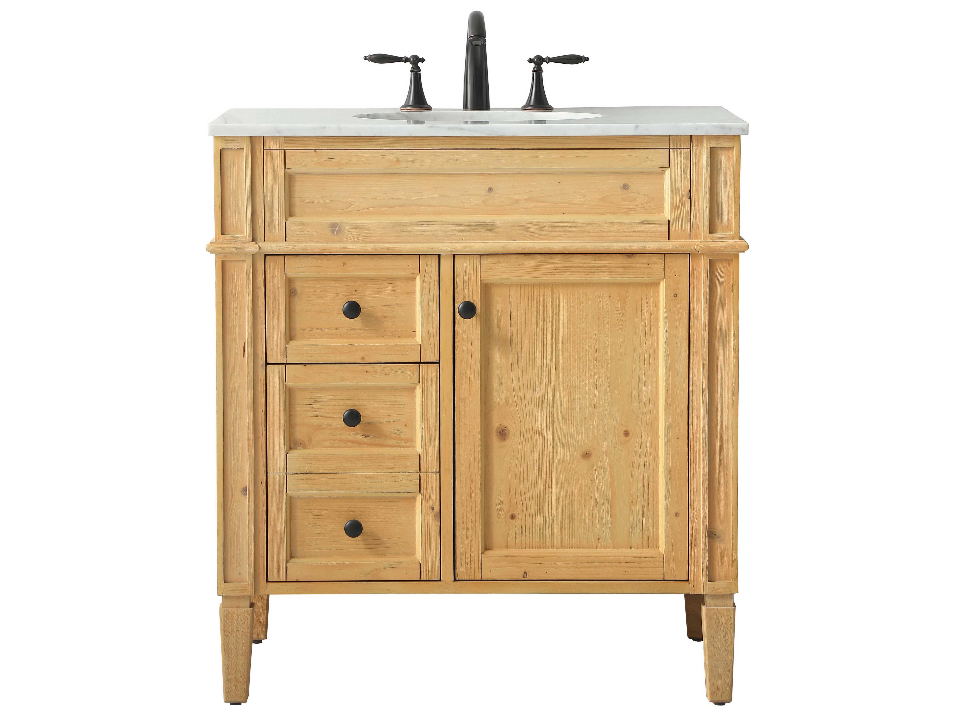 Park Avenue Single Vanity in Natural Wood