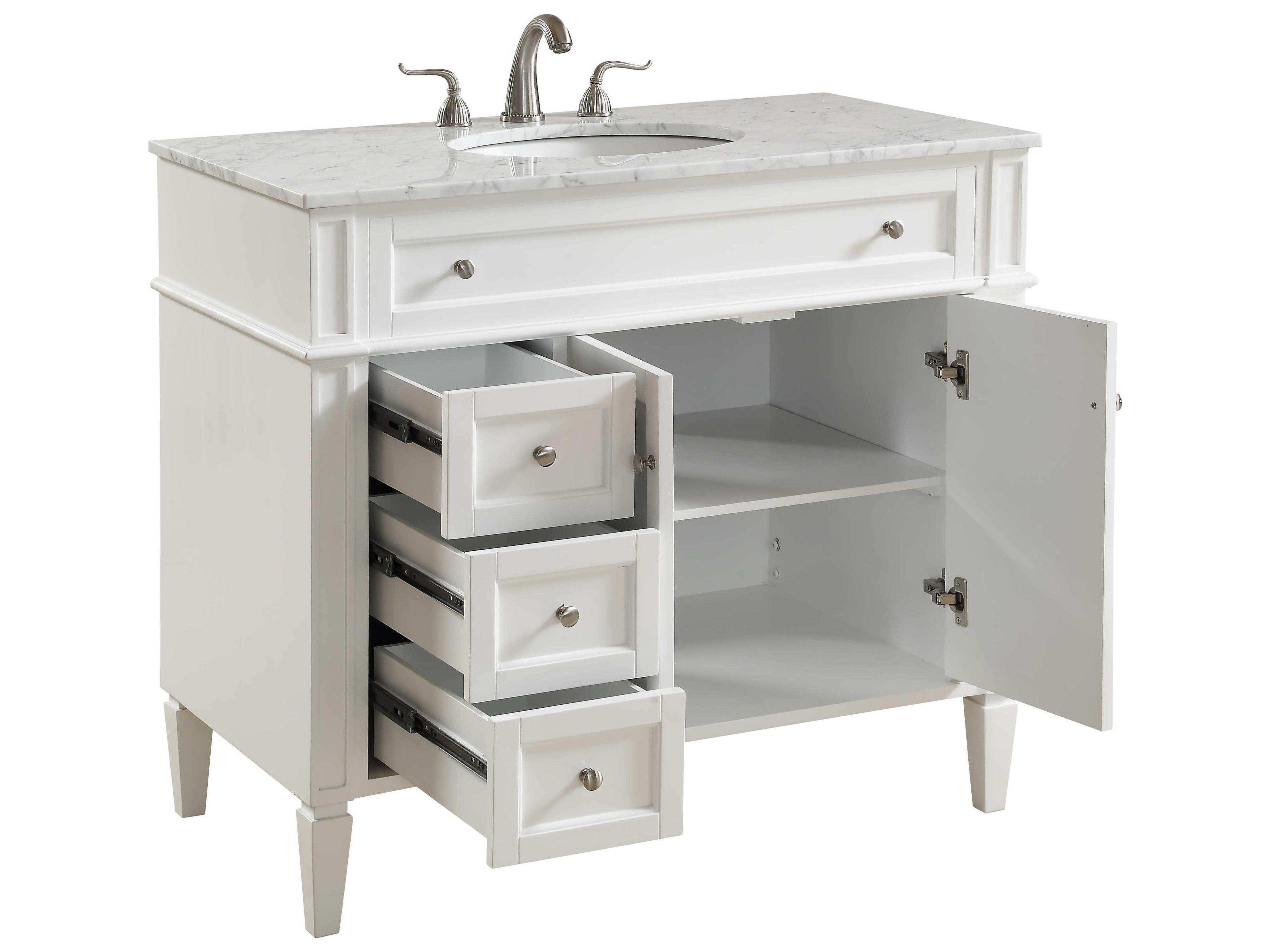 Elegant Lighting Park Avenue White 40" Vanity