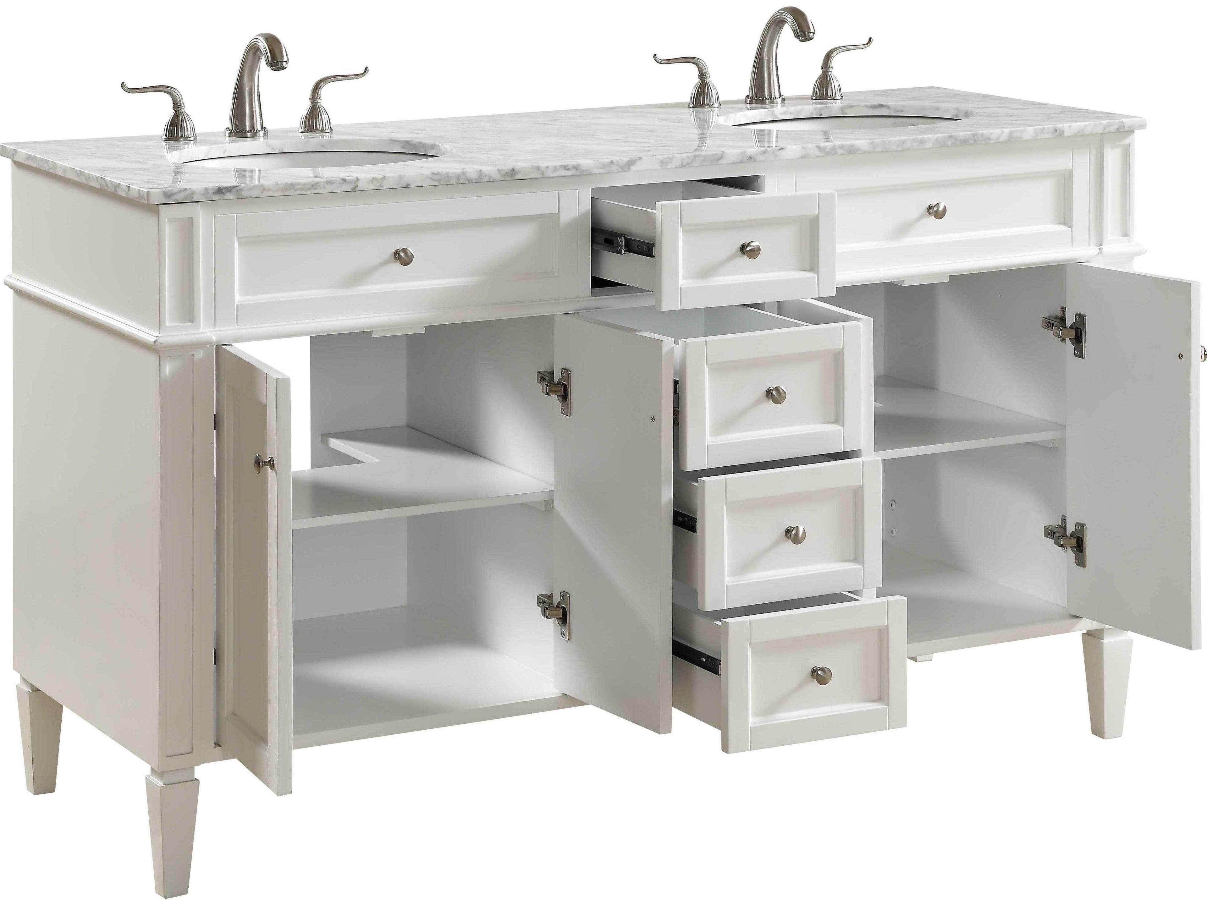 Elegant Lighting Park Avenue White 60" Vanity