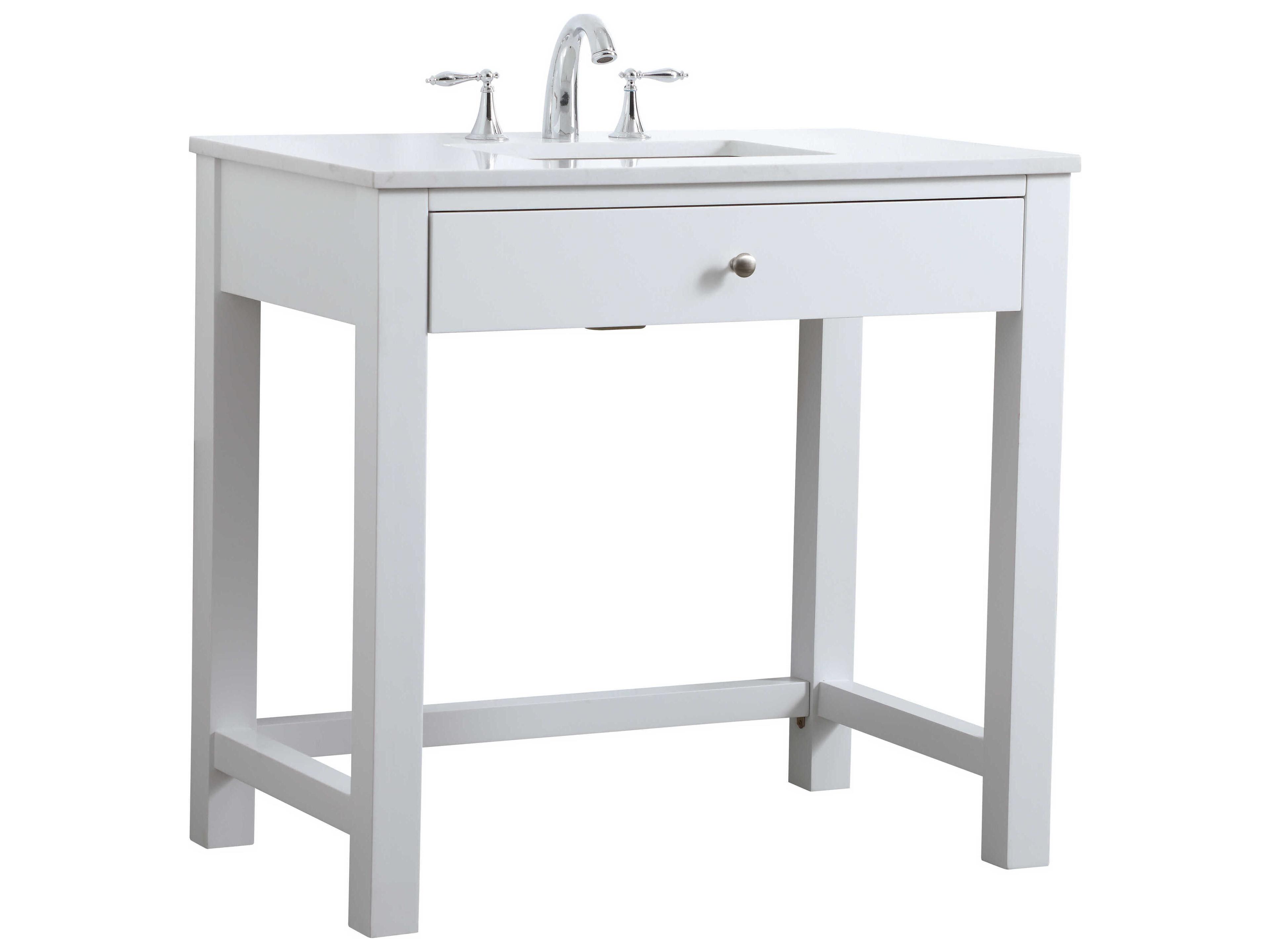 Elegant Lighting Hudson White ADA Compliant Vanity