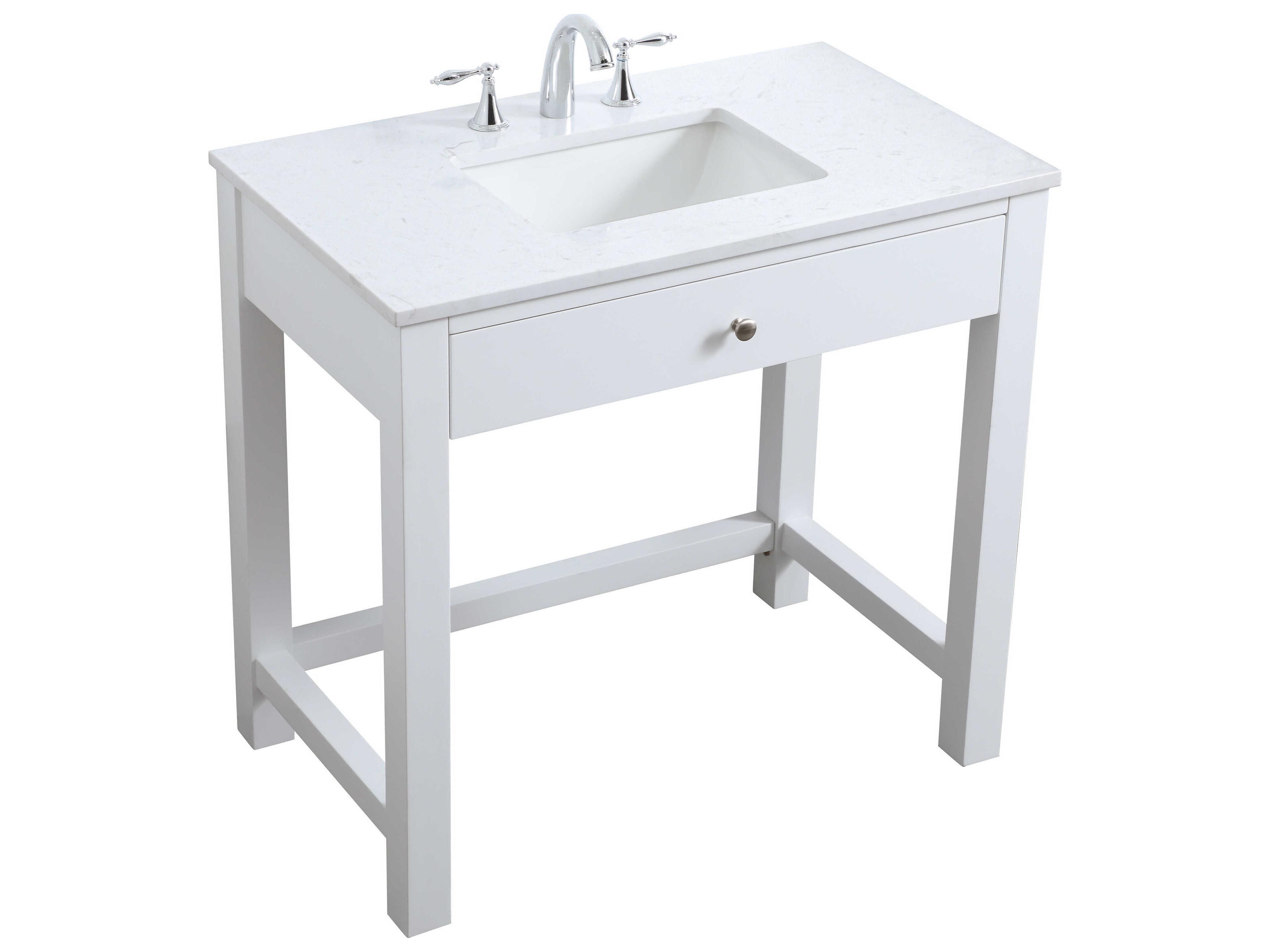 Elegant Lighting Hudson White ADA Compliant Vanity