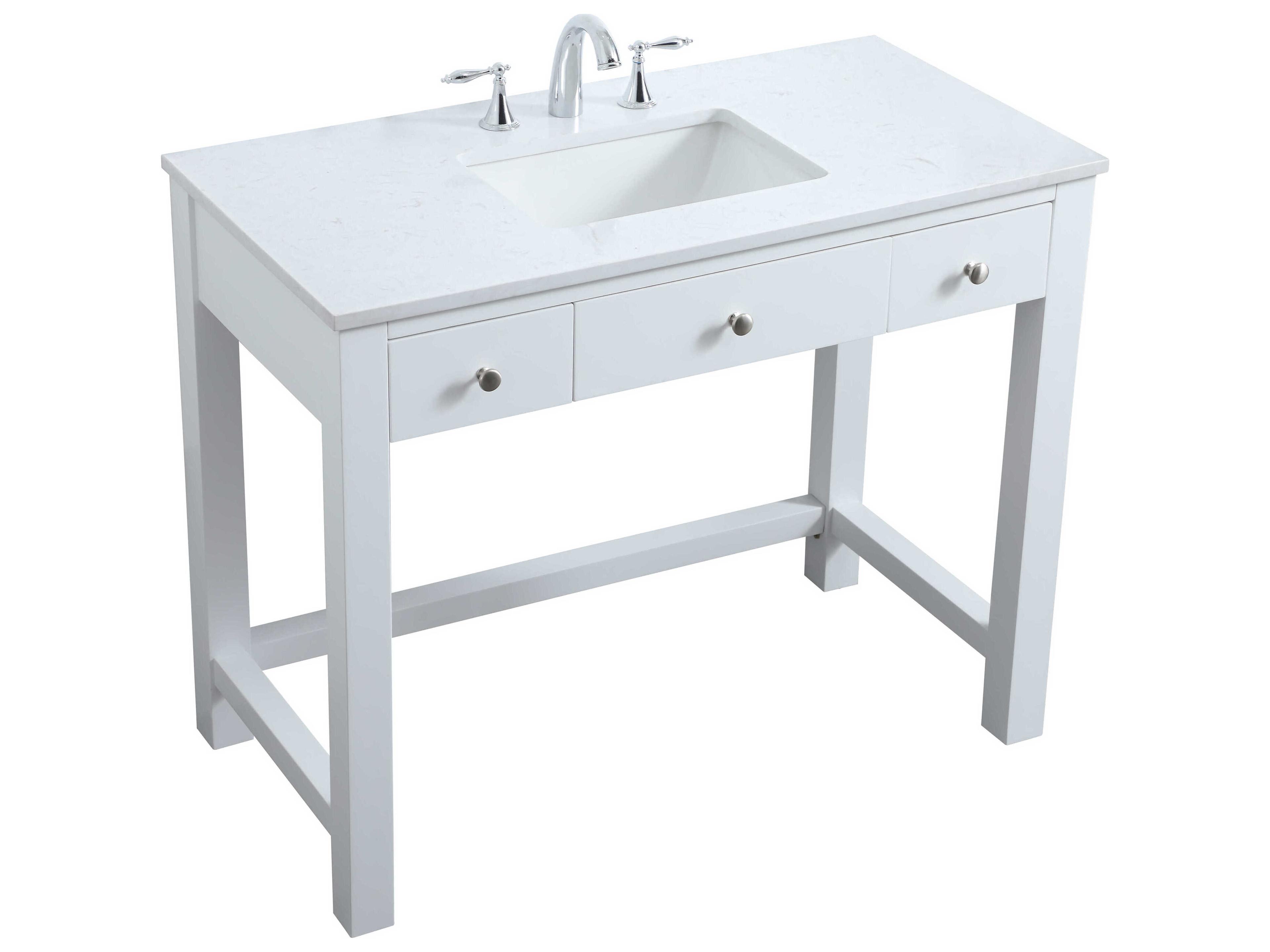 Elegant Lighting Hudson White ADA Compliant Vanity