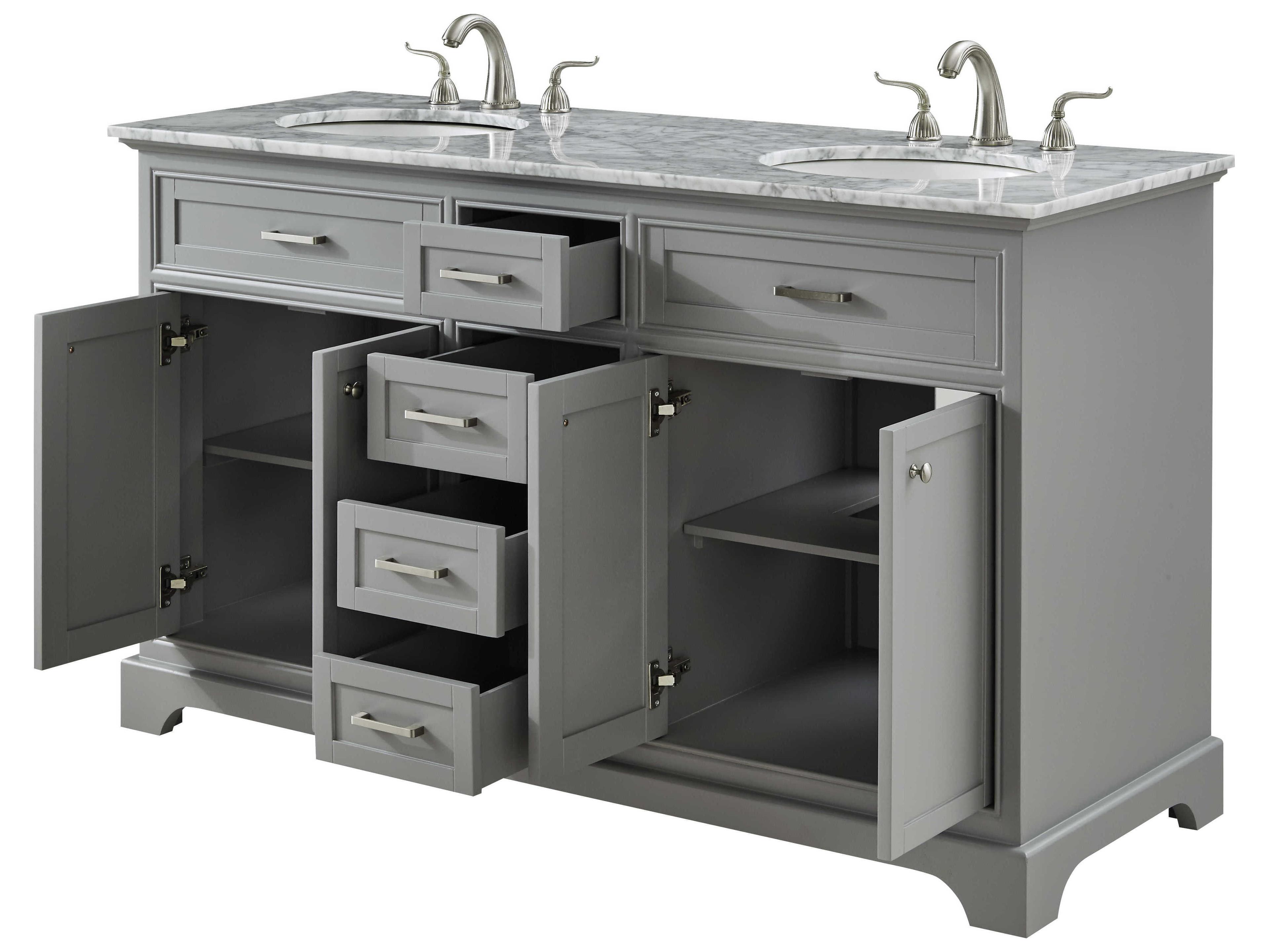 Elegant Lighting Americana Light Grey 60" Vanity