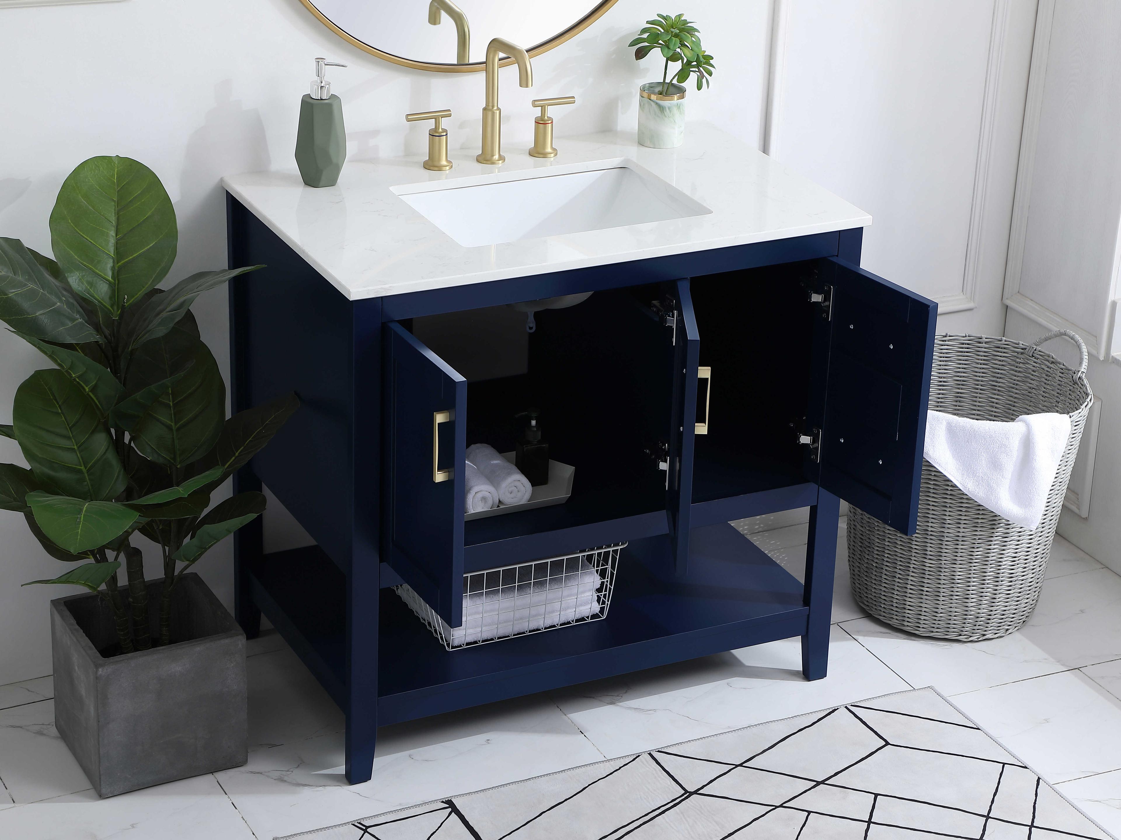 Elegant Lighting Aubrey 36" Blue Vanity