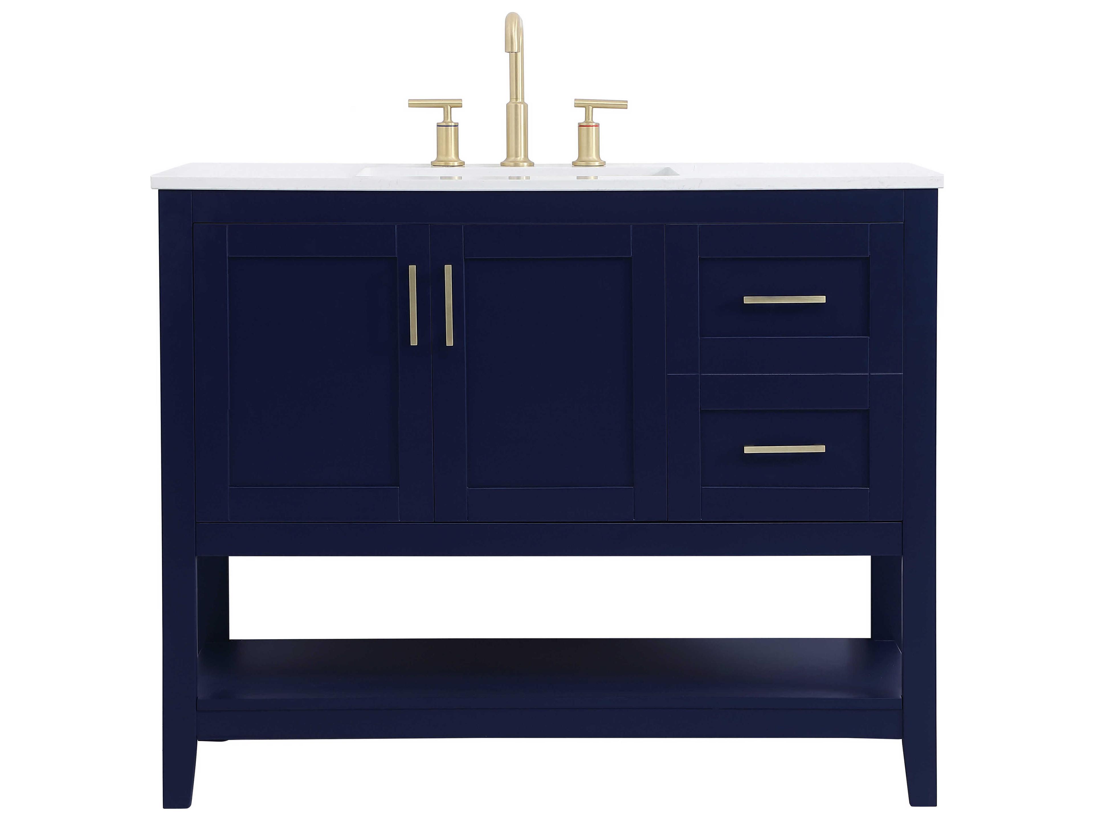 Elegant Lighting Aubrey Blue 42" Vanity with Backsplash