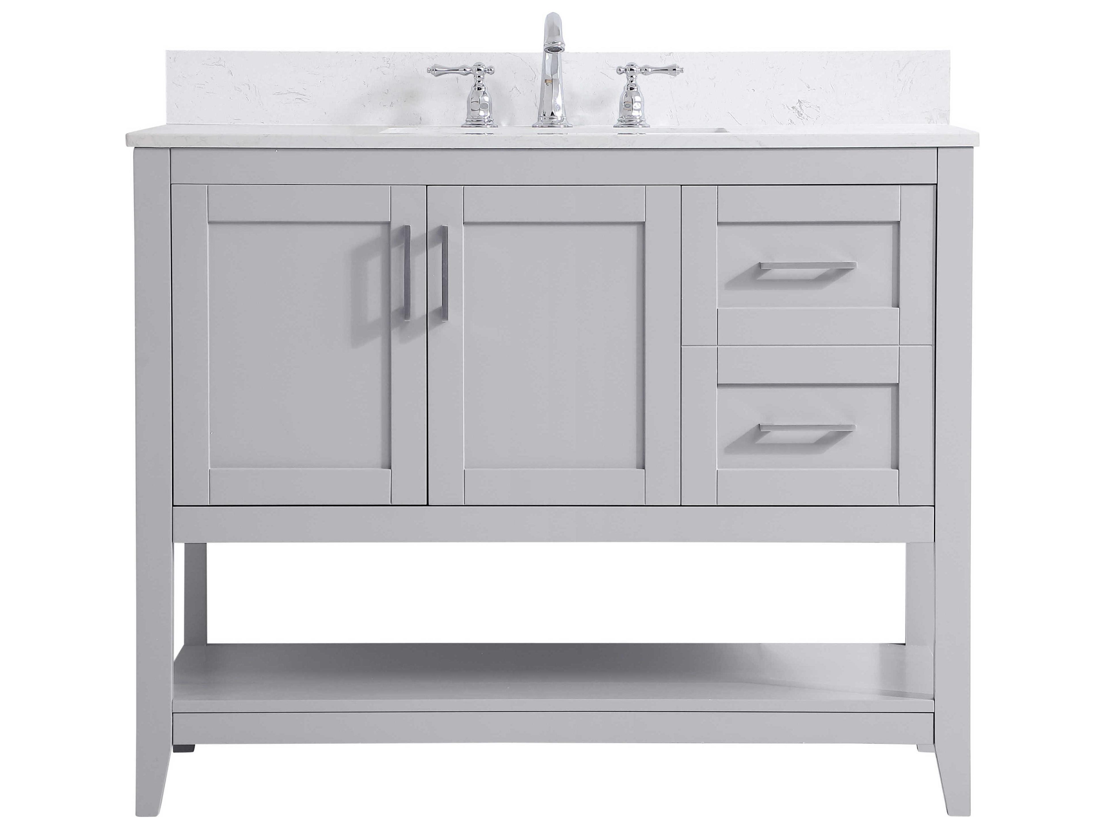 Aubrey Grey 42" Vanity with Backsplash