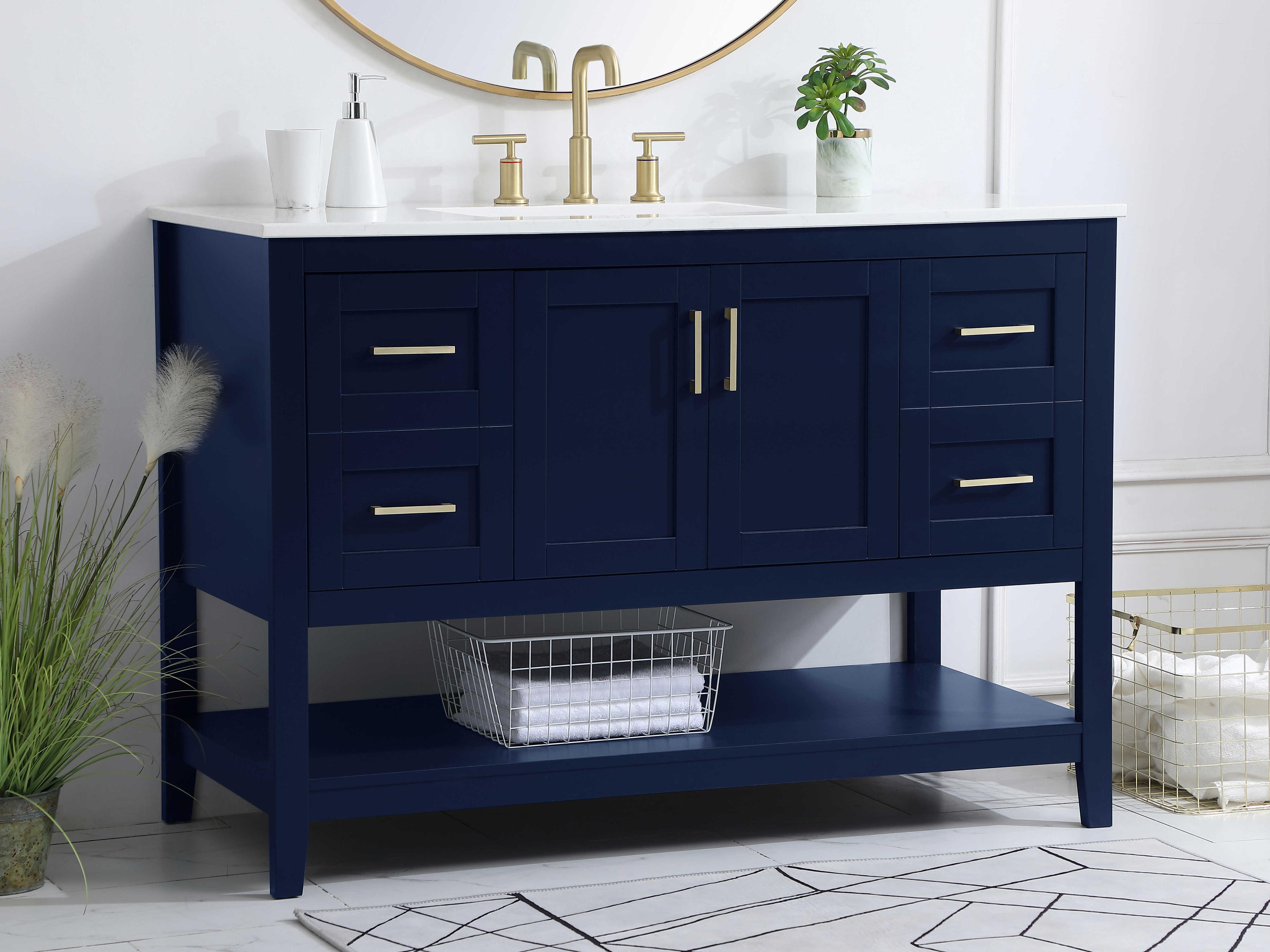 Elegant Lighting Aubrey Blue 48" Vanity