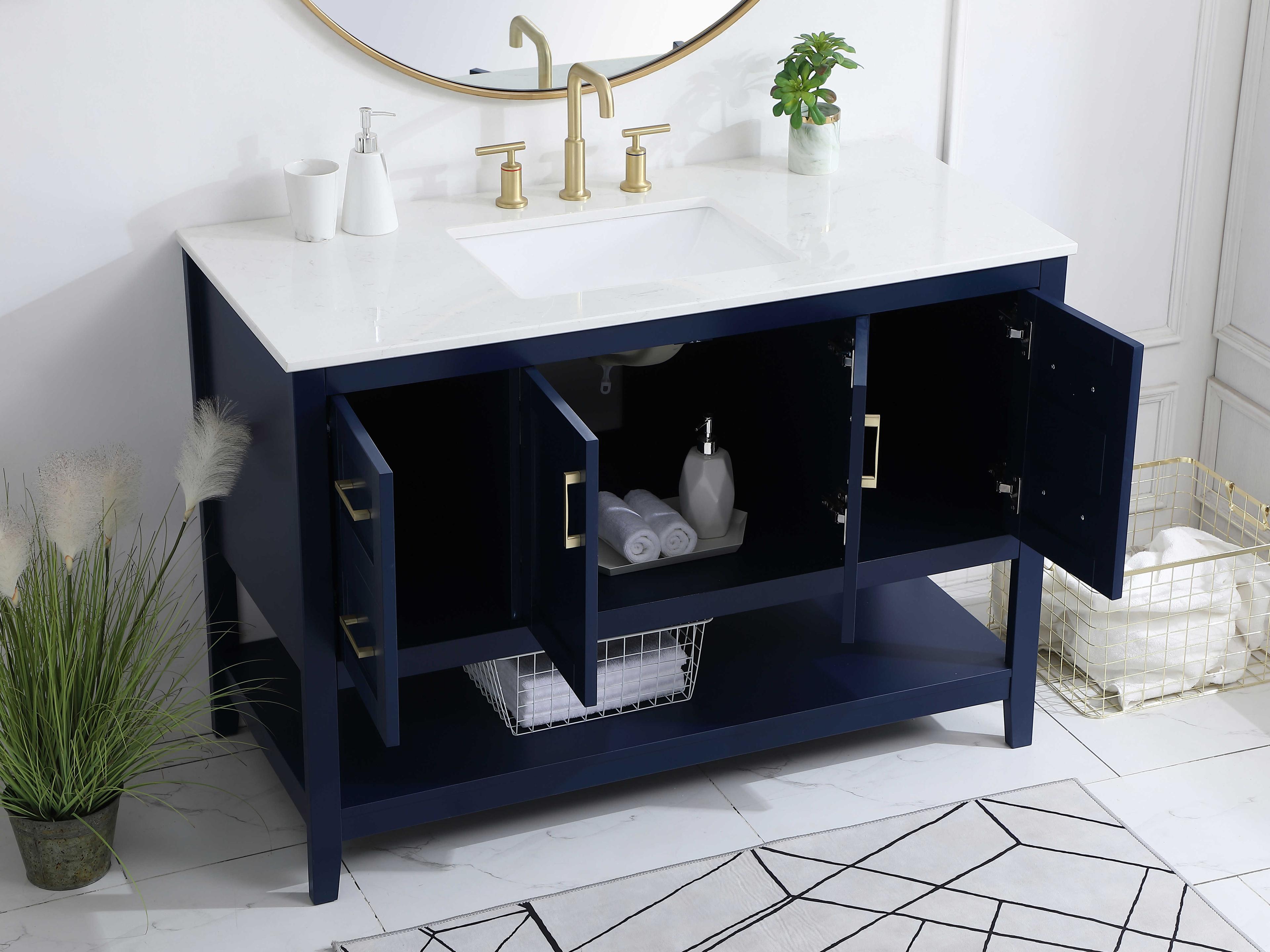 Elegant Lighting Aubrey Blue 48" Vanity