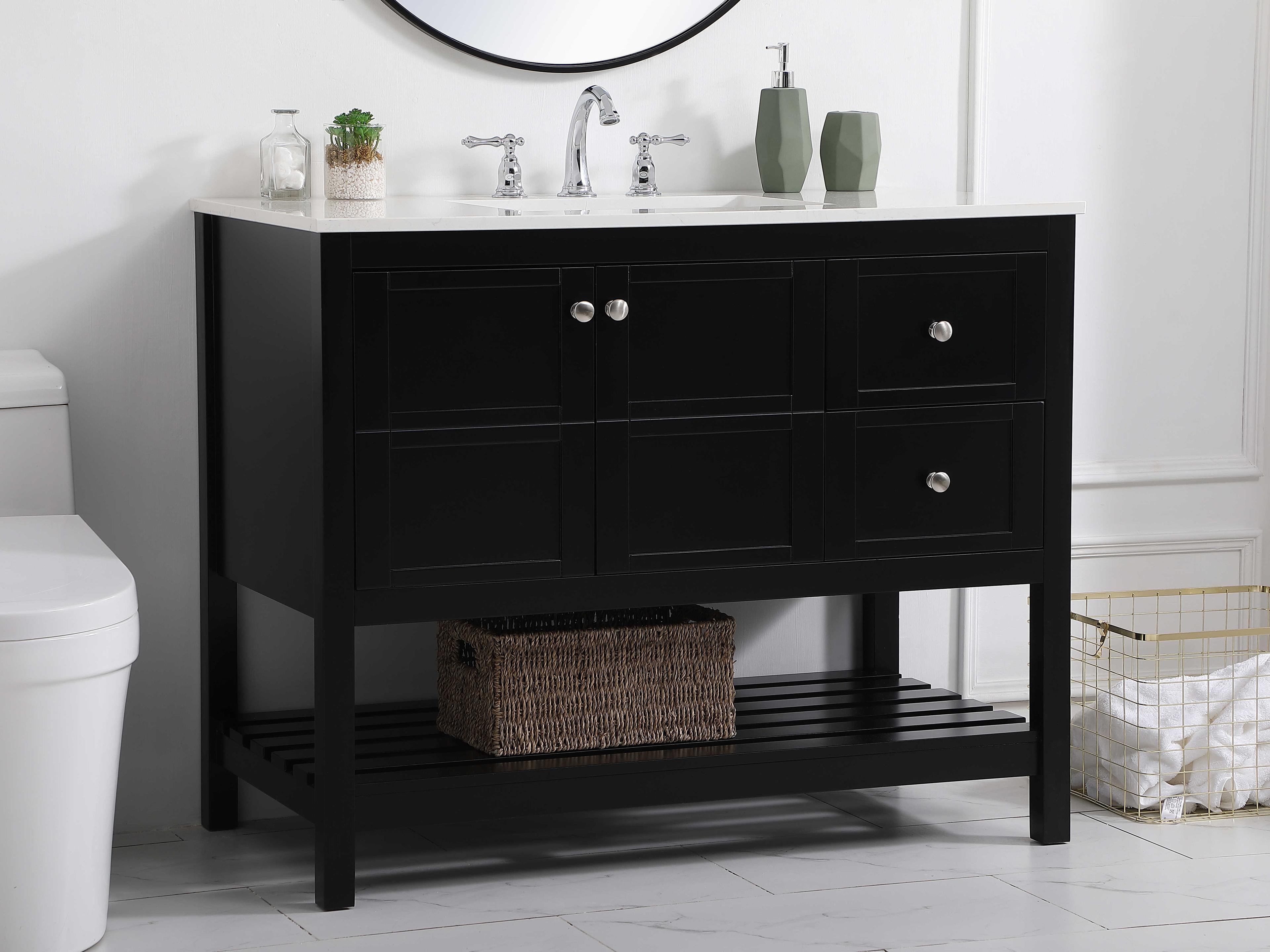 Elegant Lighting Theo Black 42" Vanity