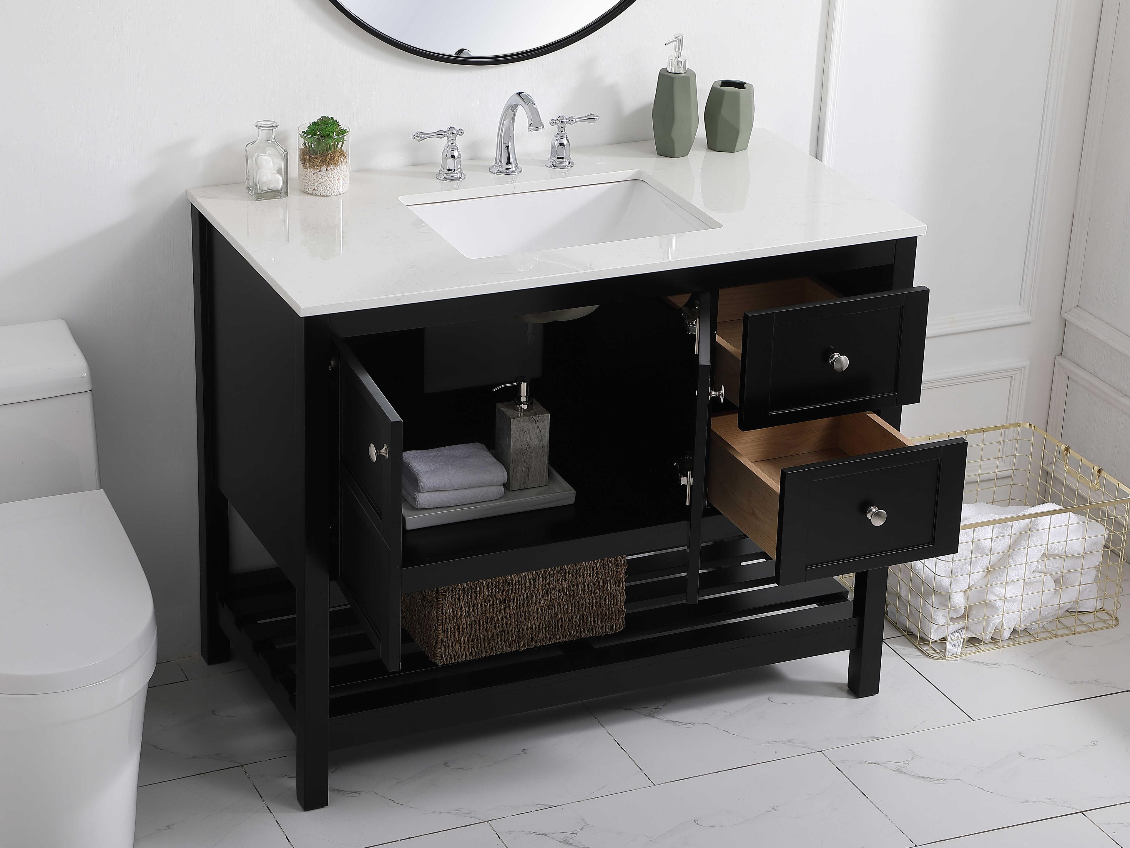 Elegant Lighting Theo Black 42" Vanity