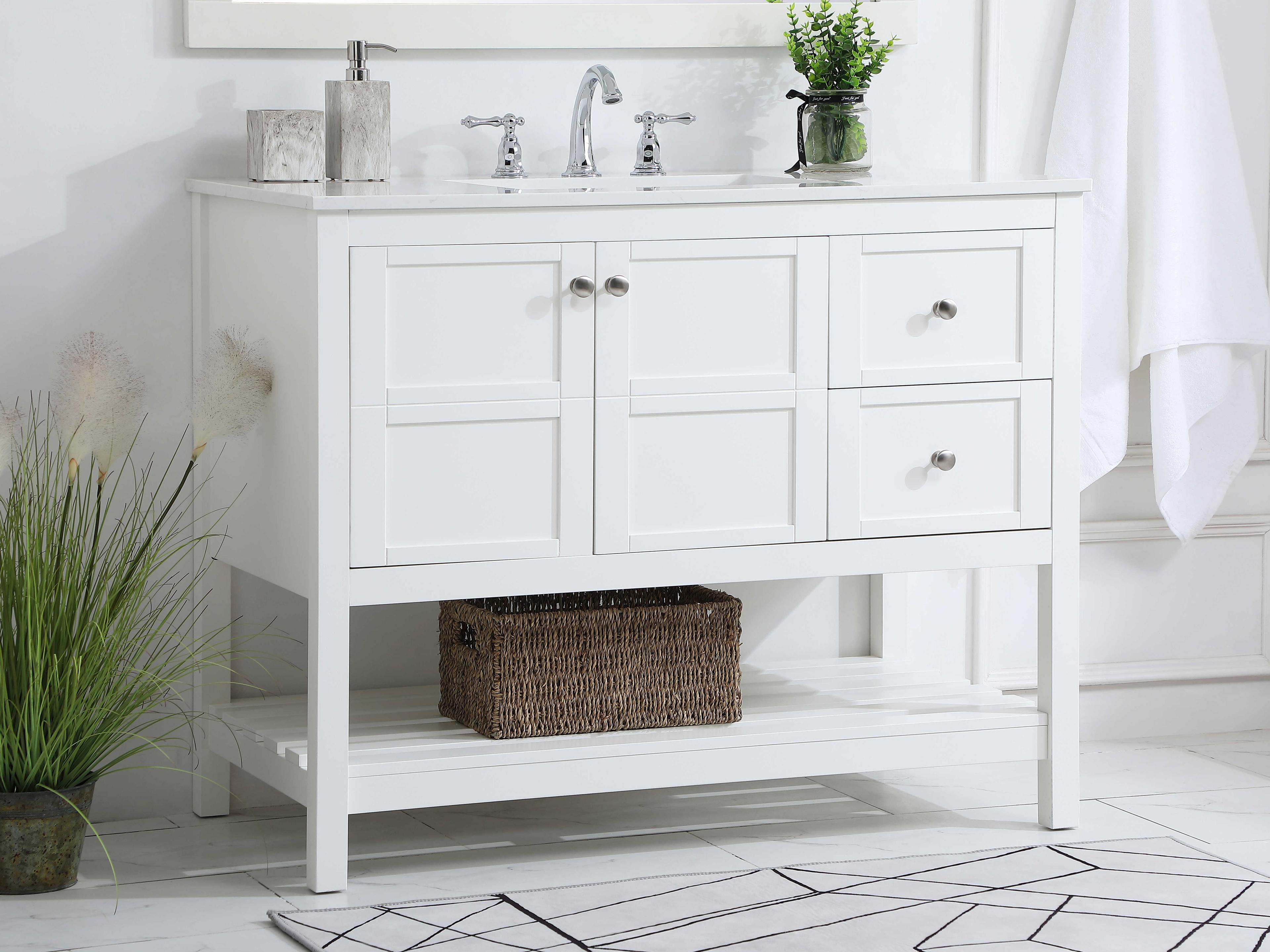 Elegant Lighting Theo 42" White Vanity