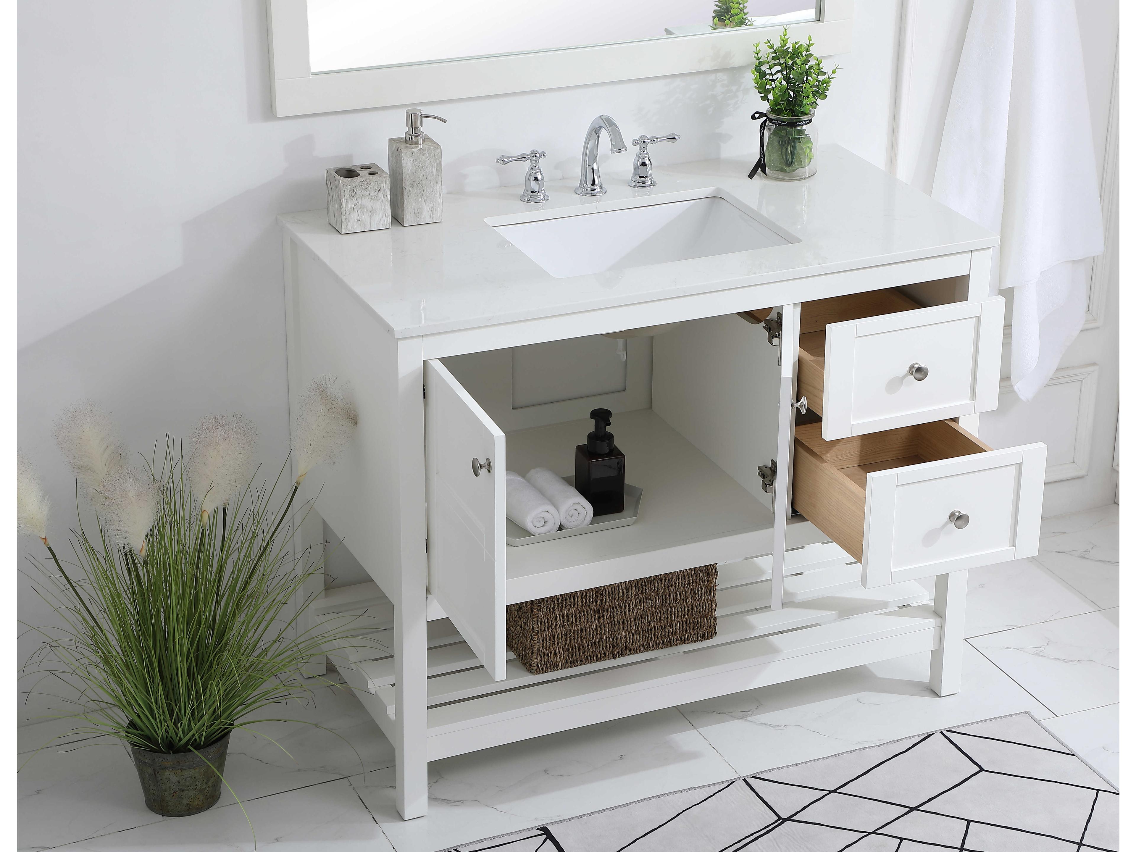 Elegant Lighting Theo 42" White Vanity