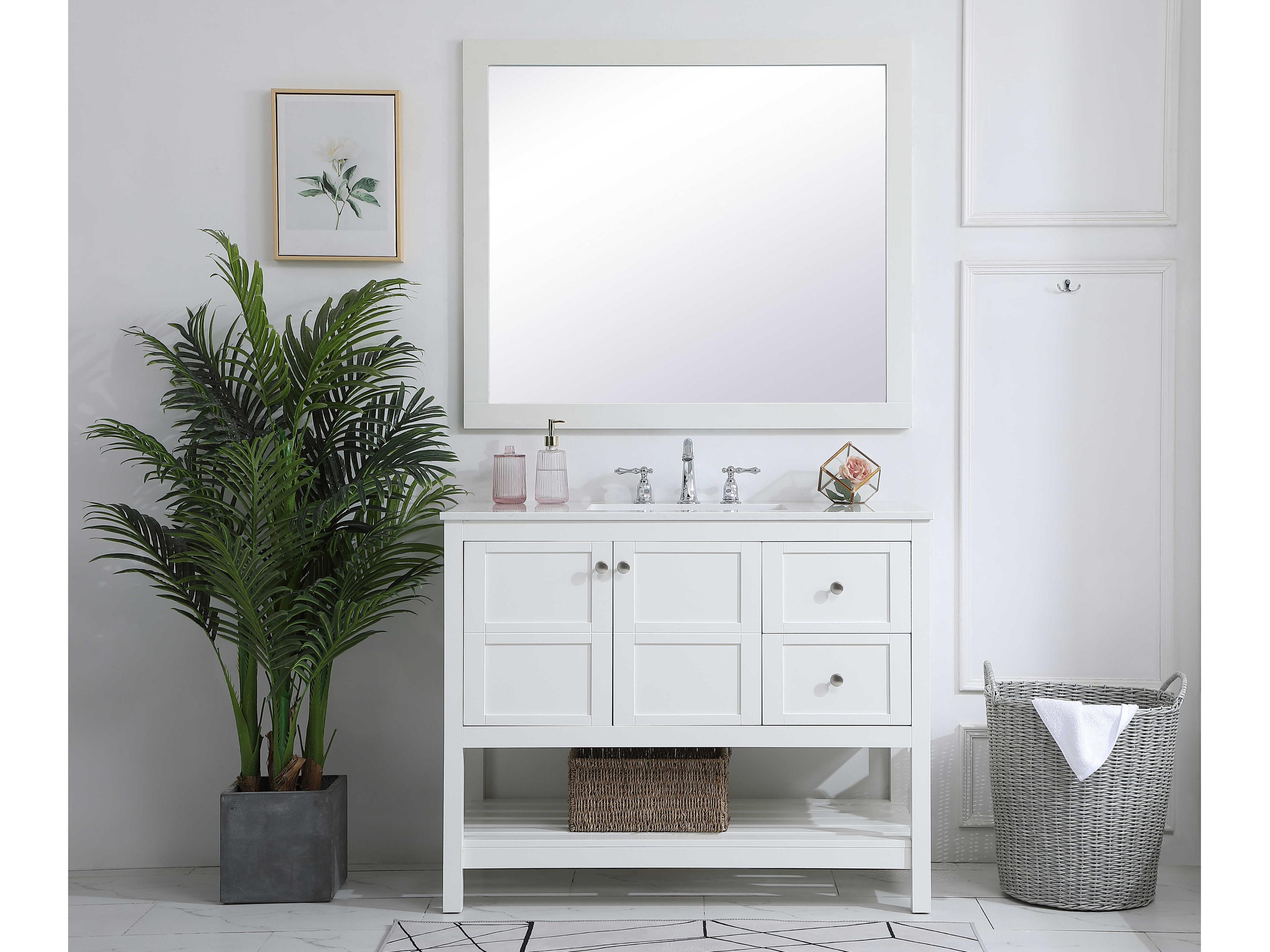 Elegant Lighting Theo 42" White Vanity