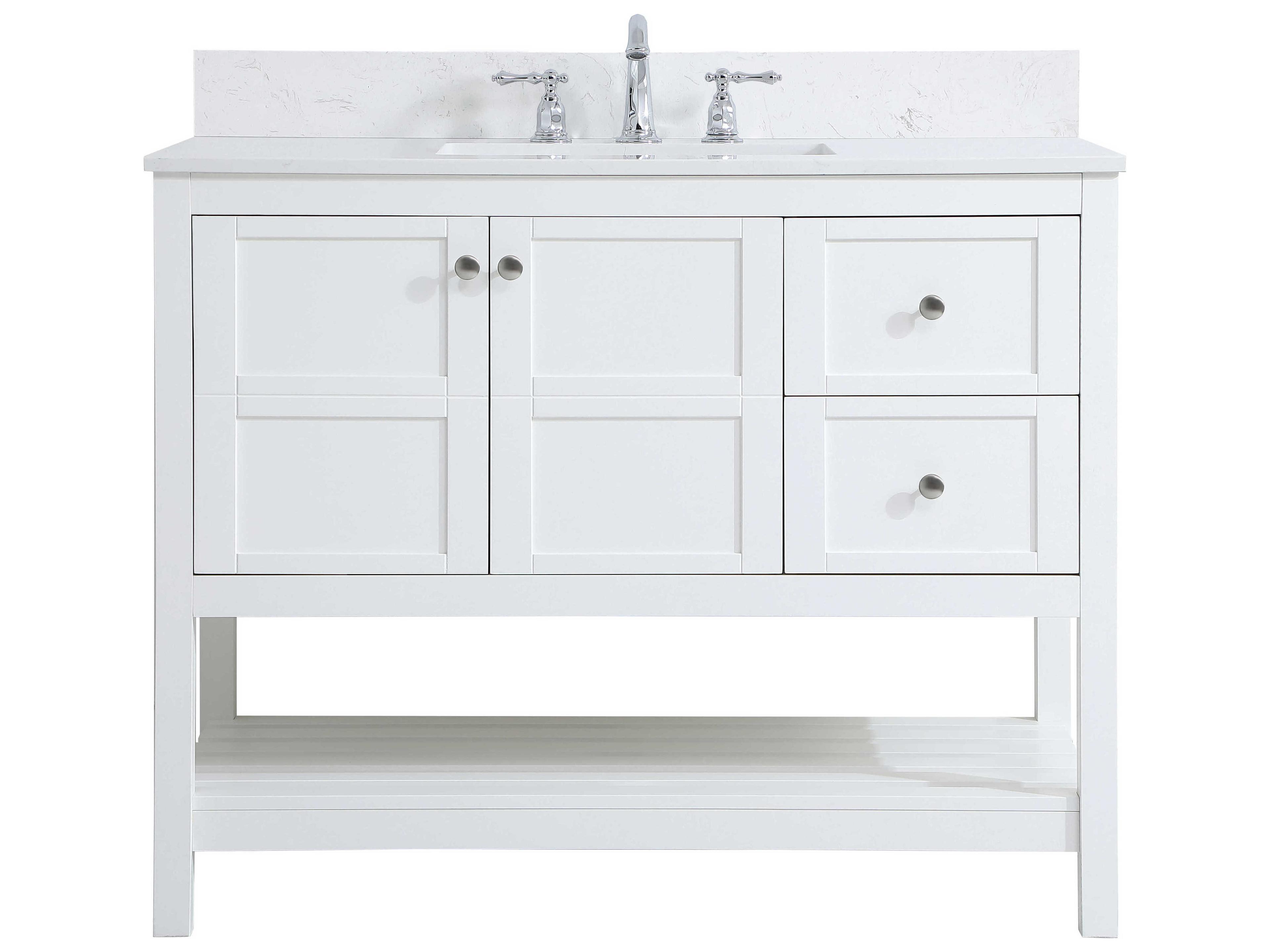 Theo White 42" Vanity with Backsplash