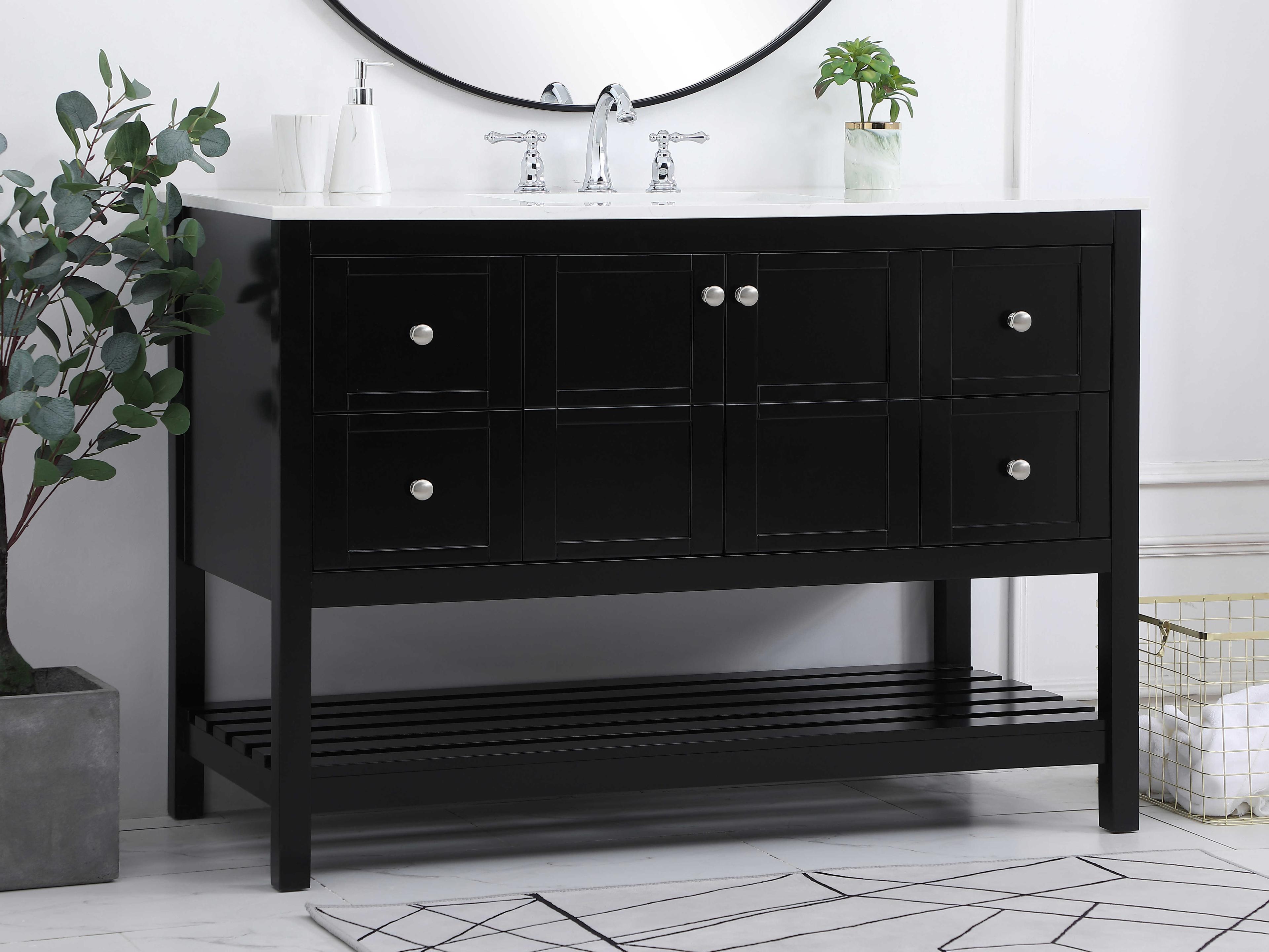 Elegant Lighting Theo Black 48" Vanity
