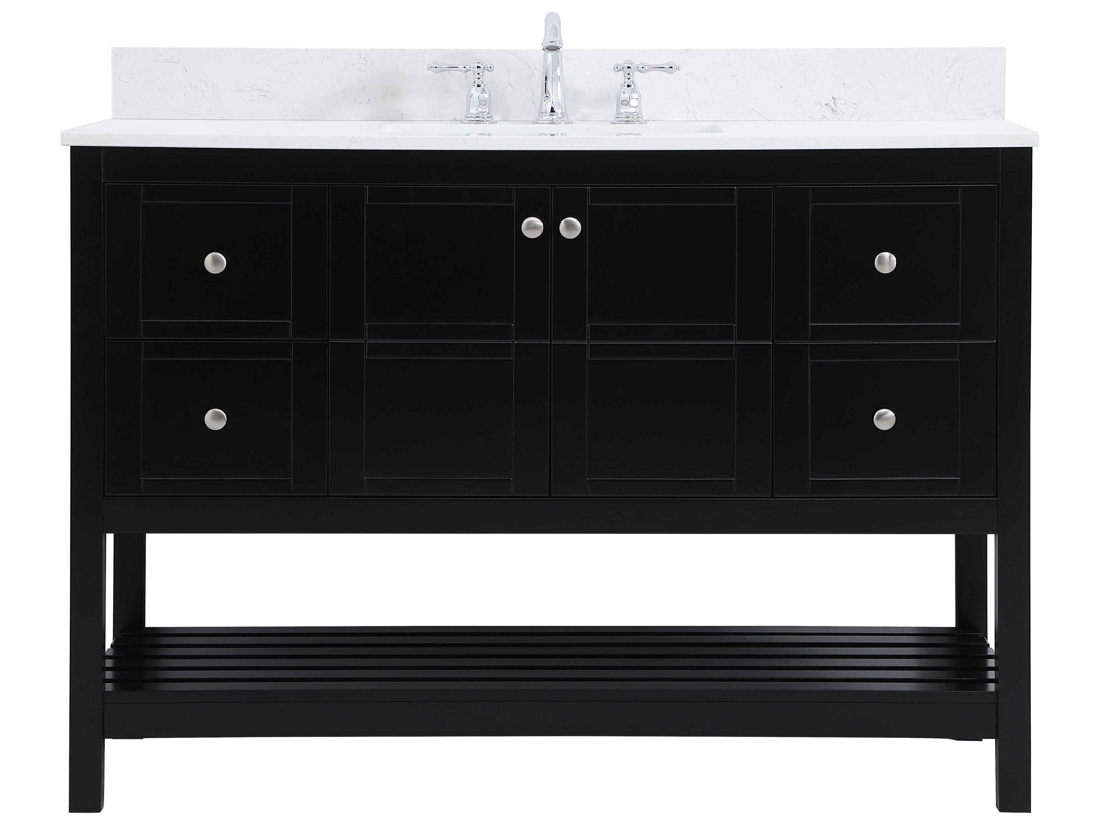 Theo Black 48" Vanity with Backsplash