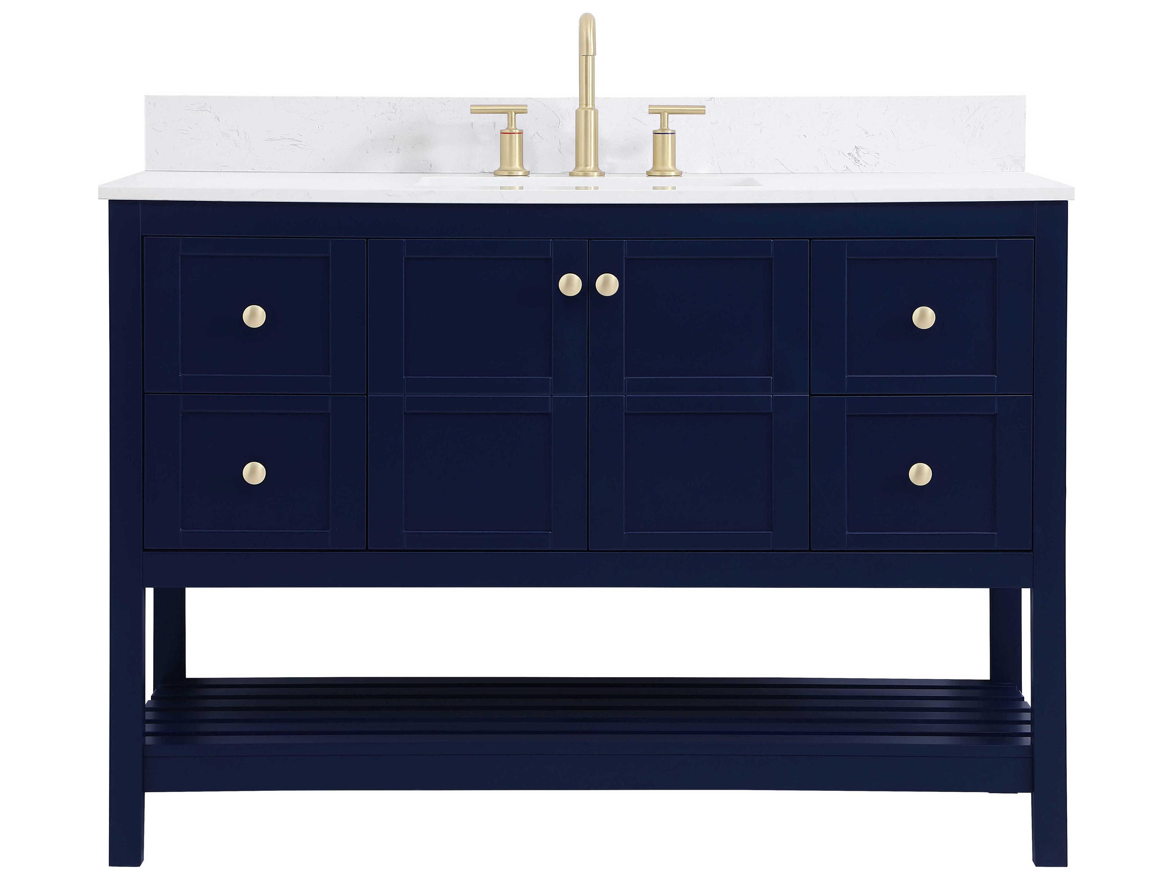 Theo Blue 48" Vanity with Backsplash