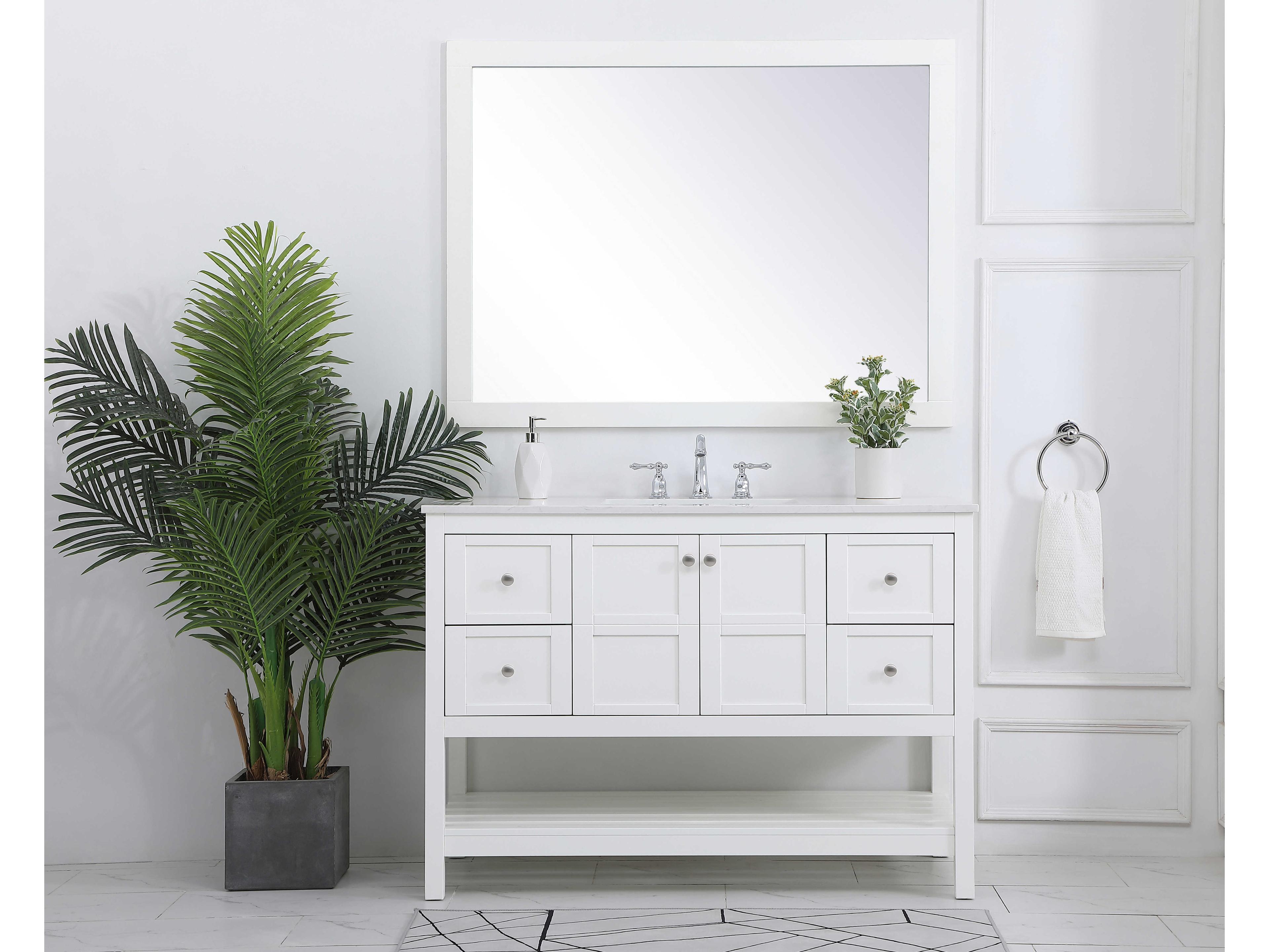 Elegant Lighting Theo White 48" Vanity