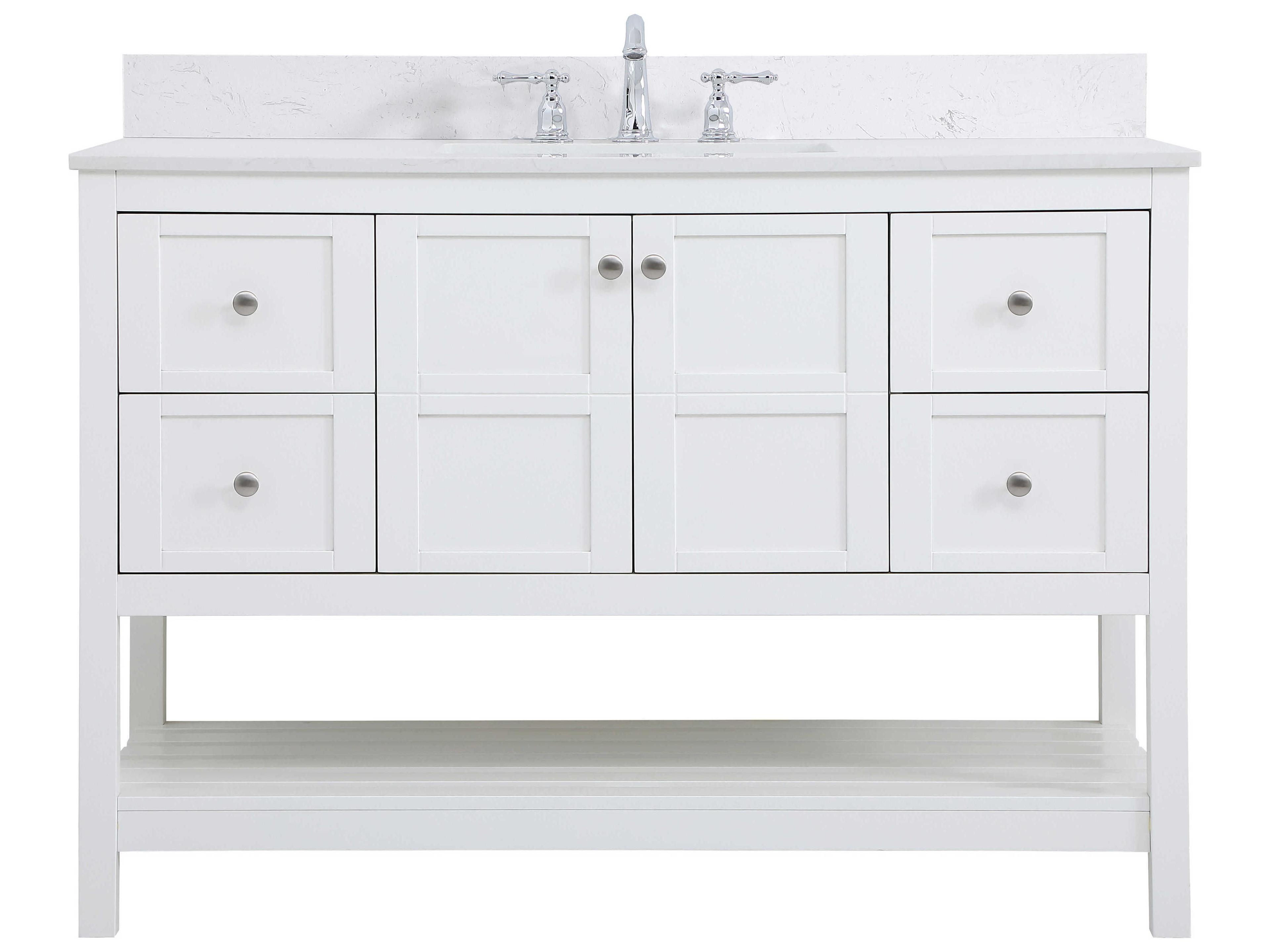 Theo 48 Inch Single Bathroom Vanity in White