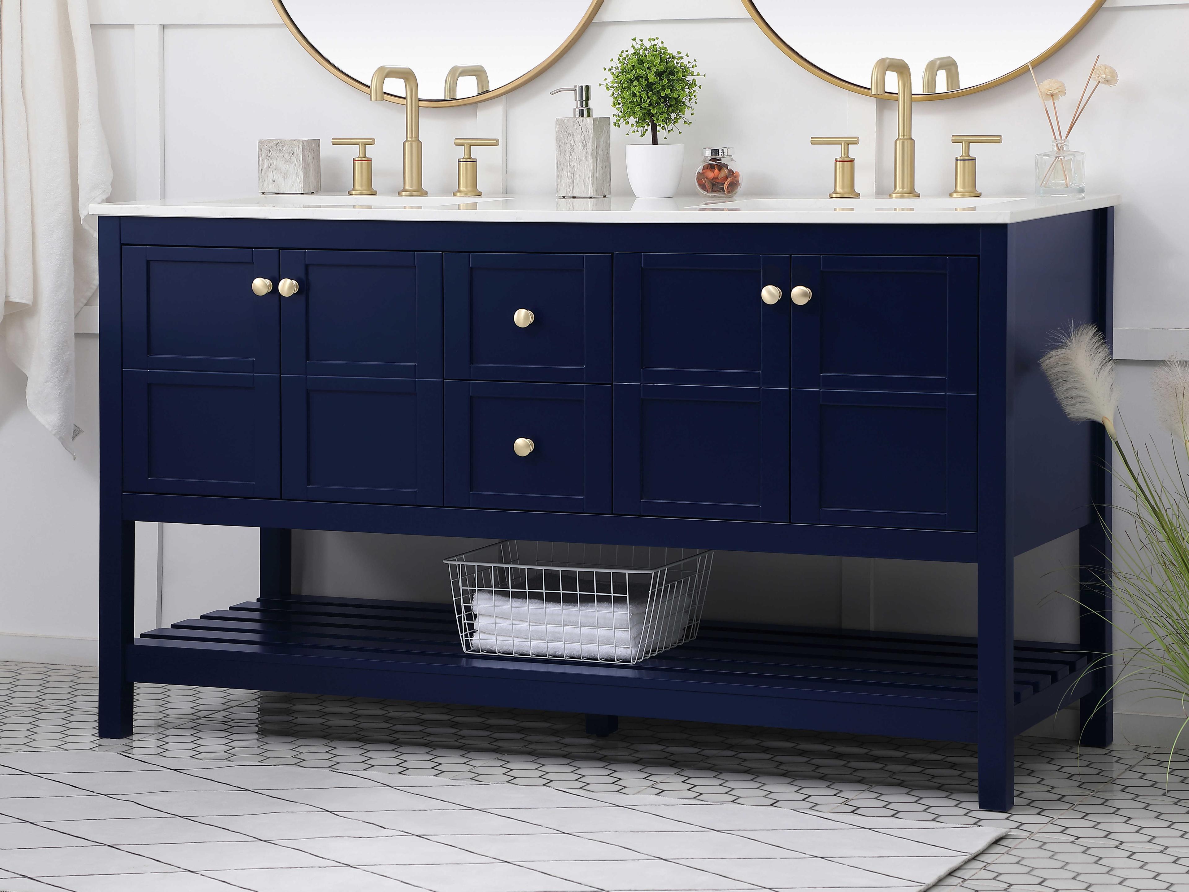 Elegant Lighting Theo Blue 60" Vanity