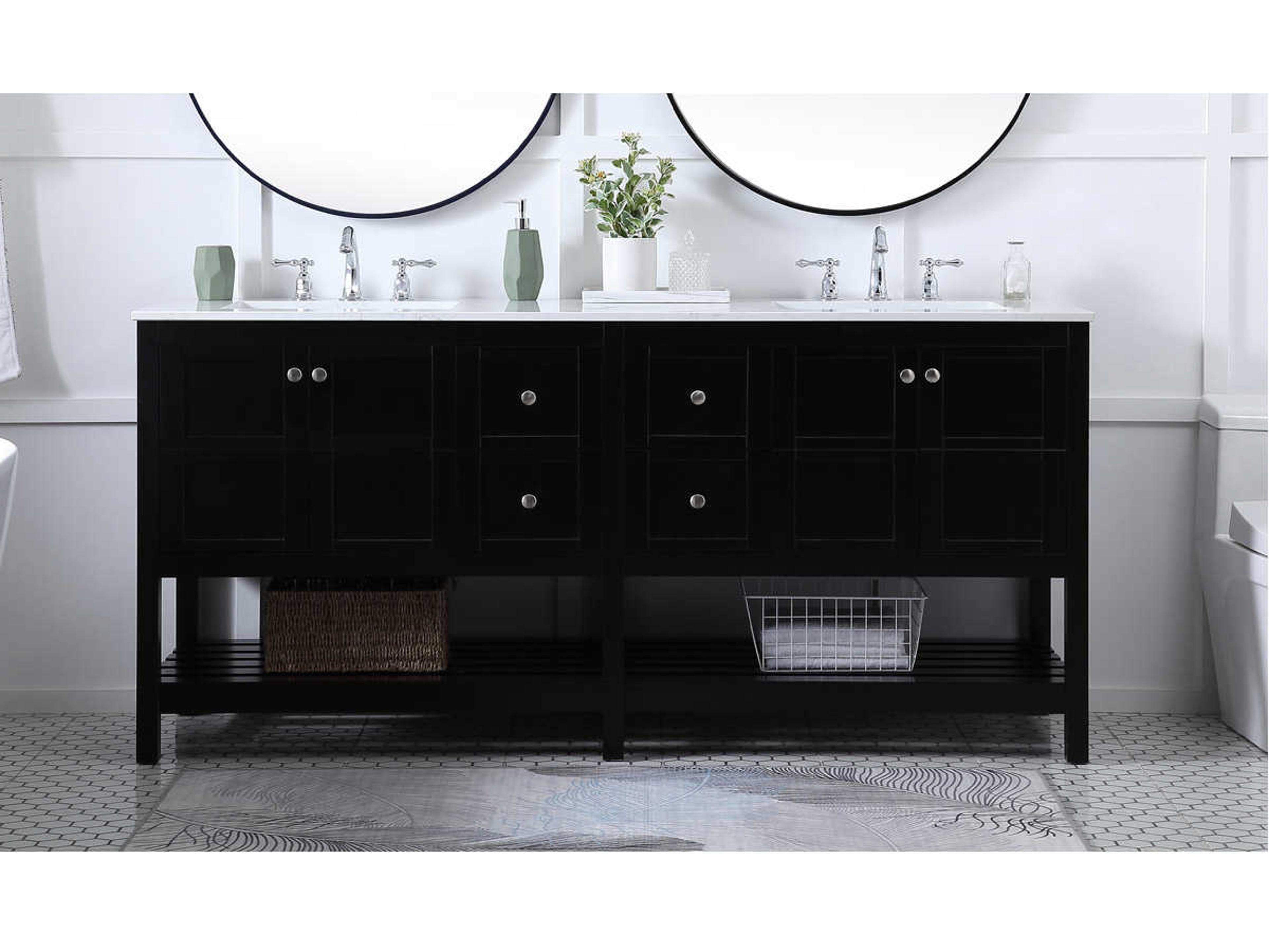Elegant Lighting Theo Black 72" Vanity