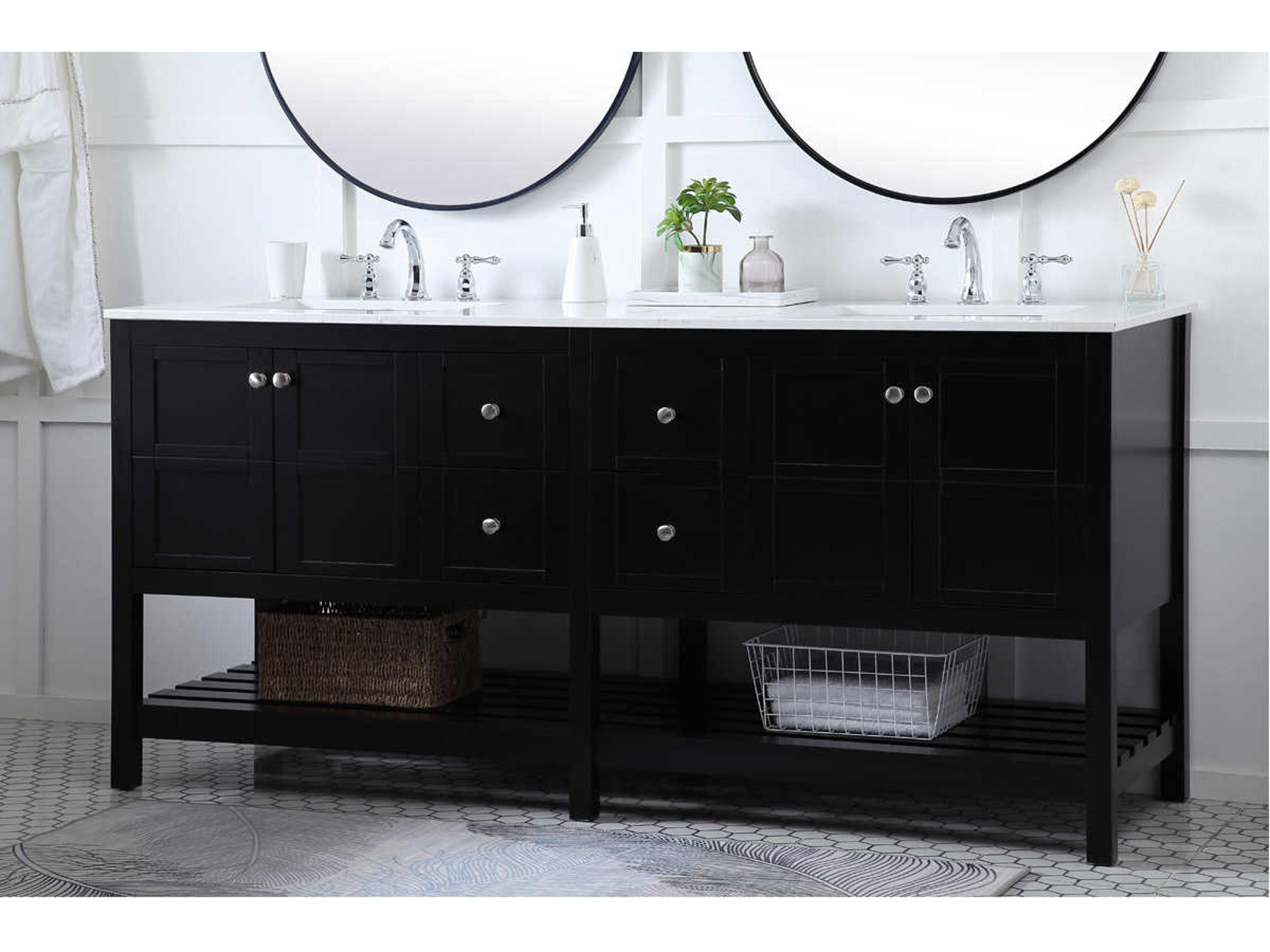 Elegant Lighting Theo Black 72" Vanity